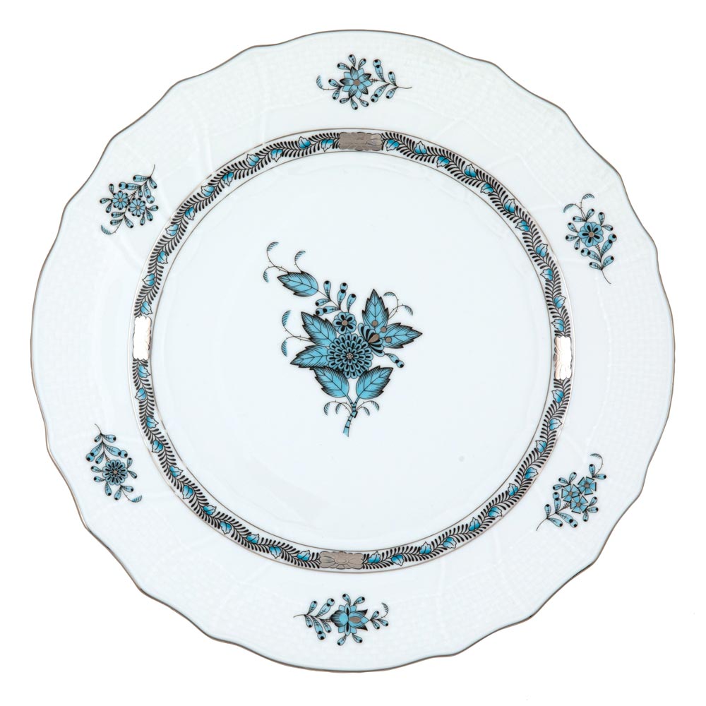 Herend Chinese Bouquet Turquoise and Platinum Dinnerware