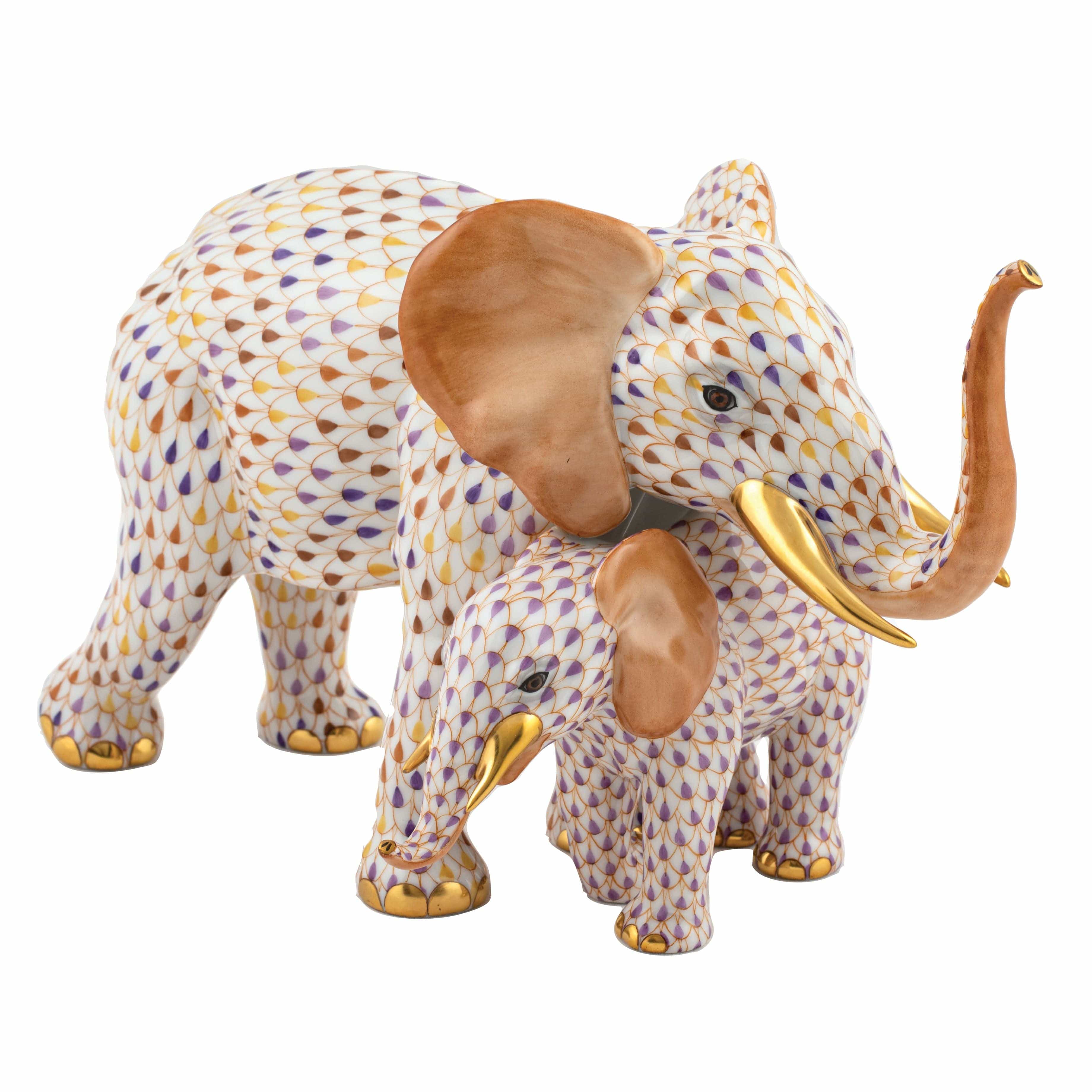 Herend Elephants Figurines