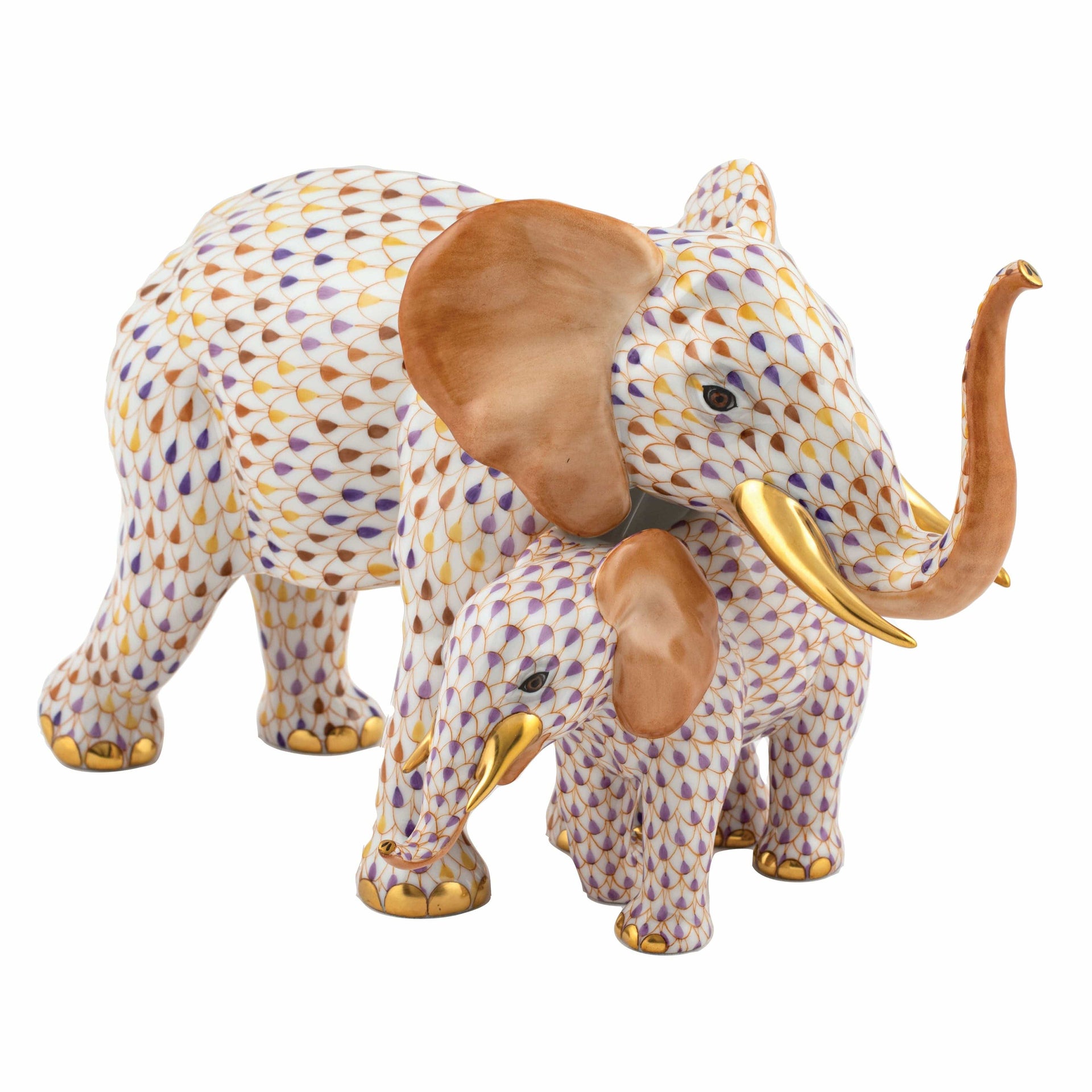 Herend Elephants Figurines