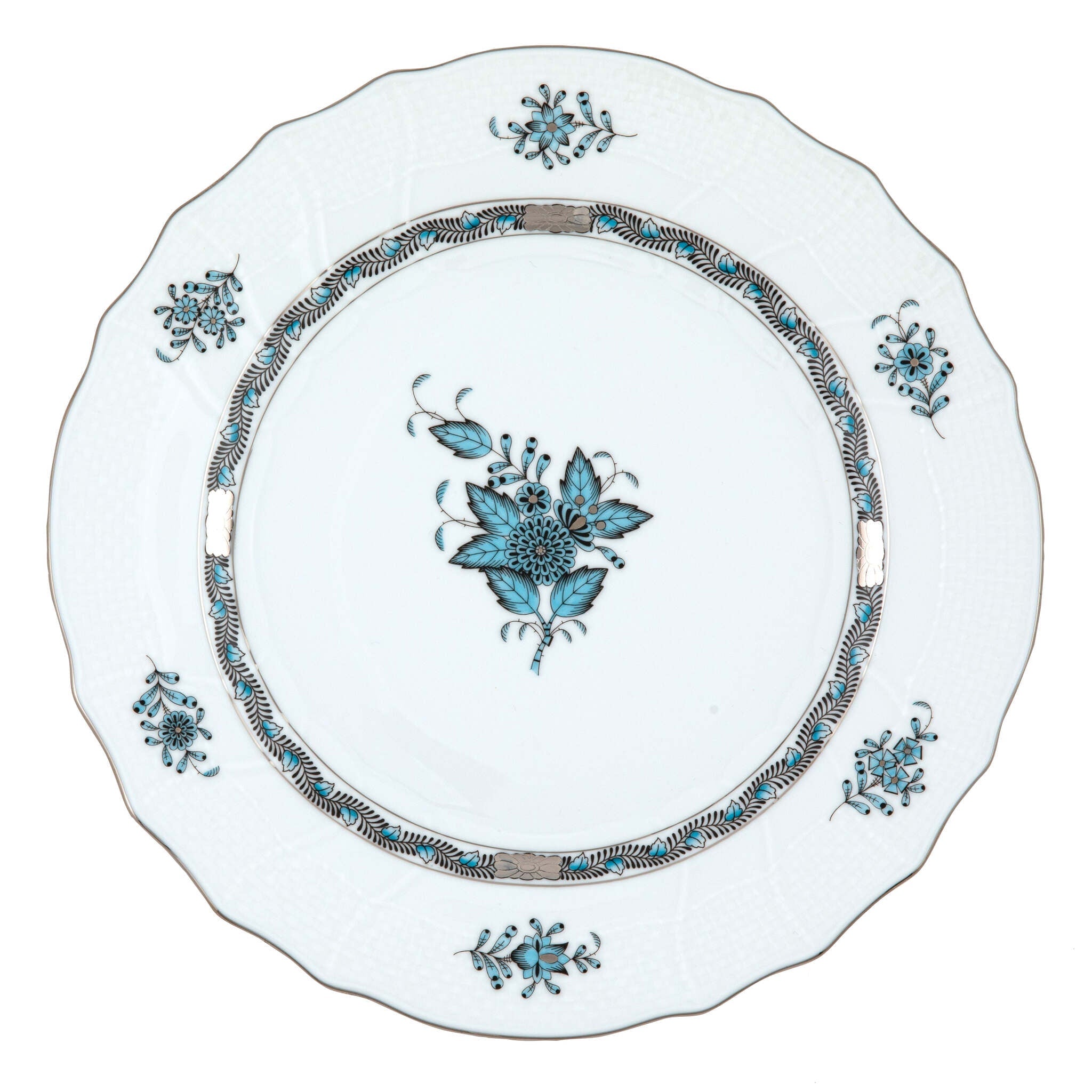 Herend Chinese Bouquet Turq & Plat dinner plate