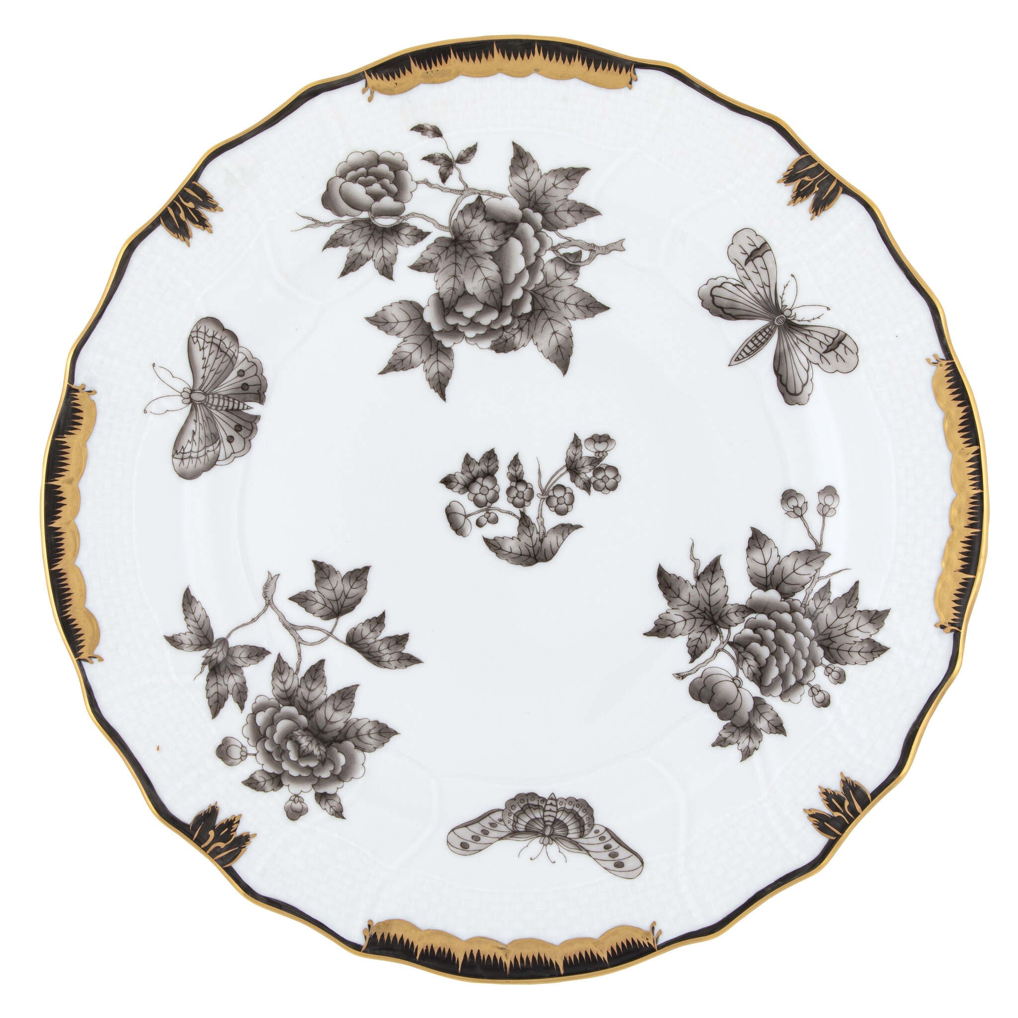 Herend Fortuna Black dinner plate