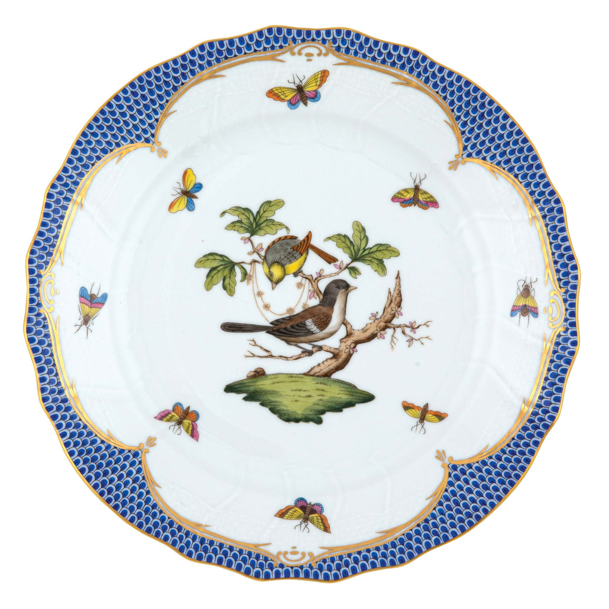 Herend Rothschild Bird Blue dinner plate