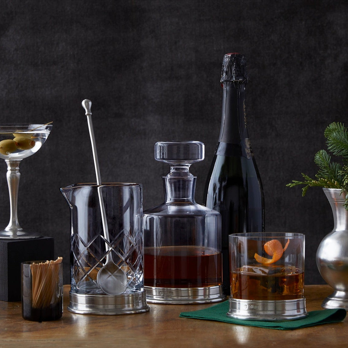 Match Pewter barware for the holidays