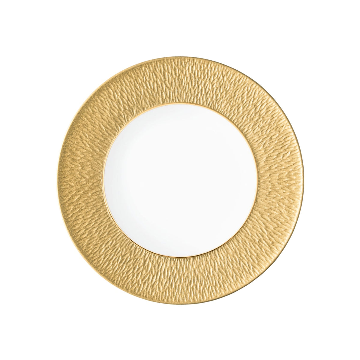 Raynaud Mineral Irise Yellow Gold Plate Flat, 8 3/4 in on a white background