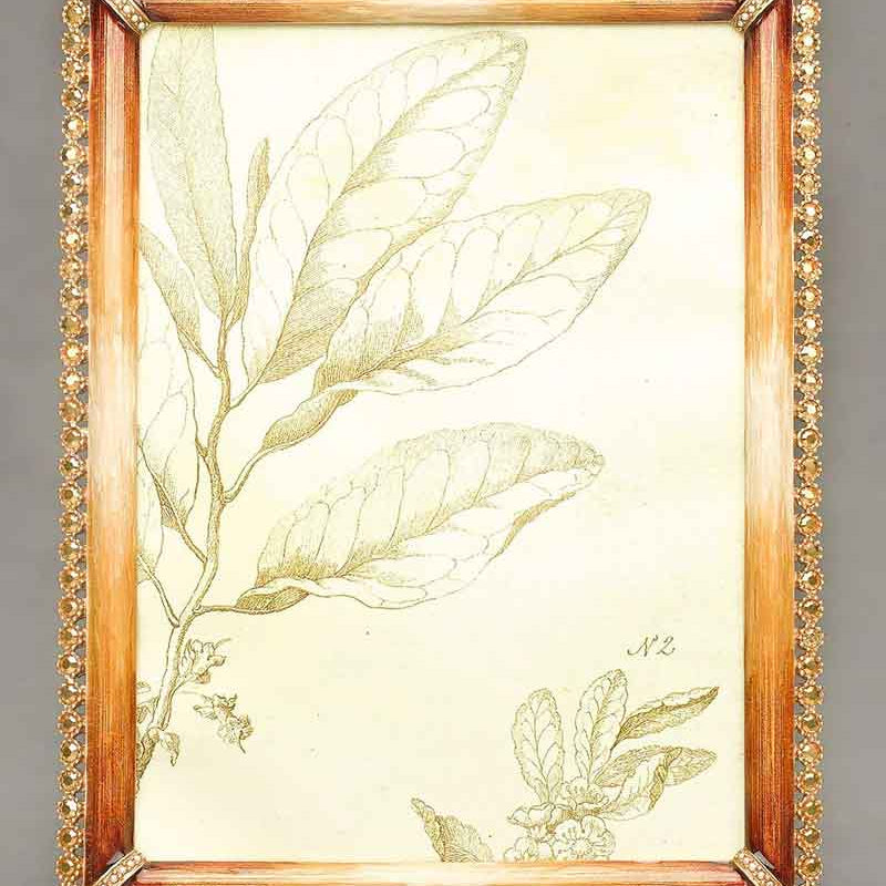 Jay Strongwater Lucas Frame in Golden Pearl, decorated with crystals all around