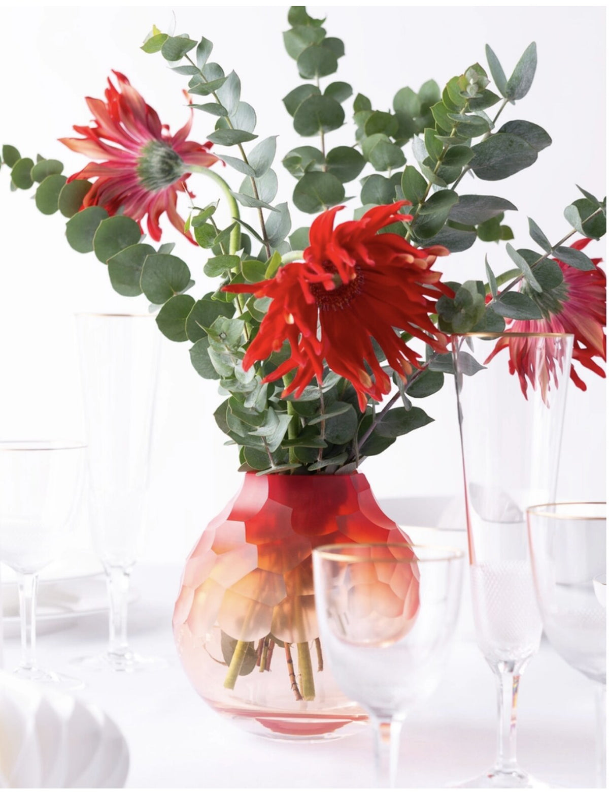 Moser Dotty Vase, Coral Red, 15cm — view 2
