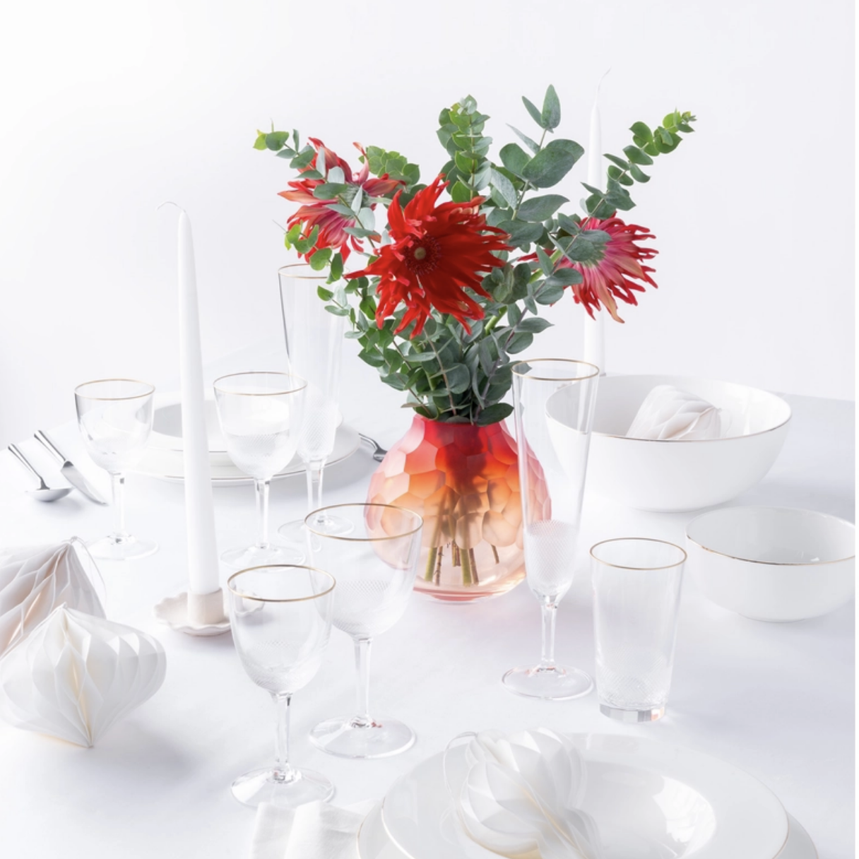 Moser Dotty Vase, Coral Red, 15cm — view 3