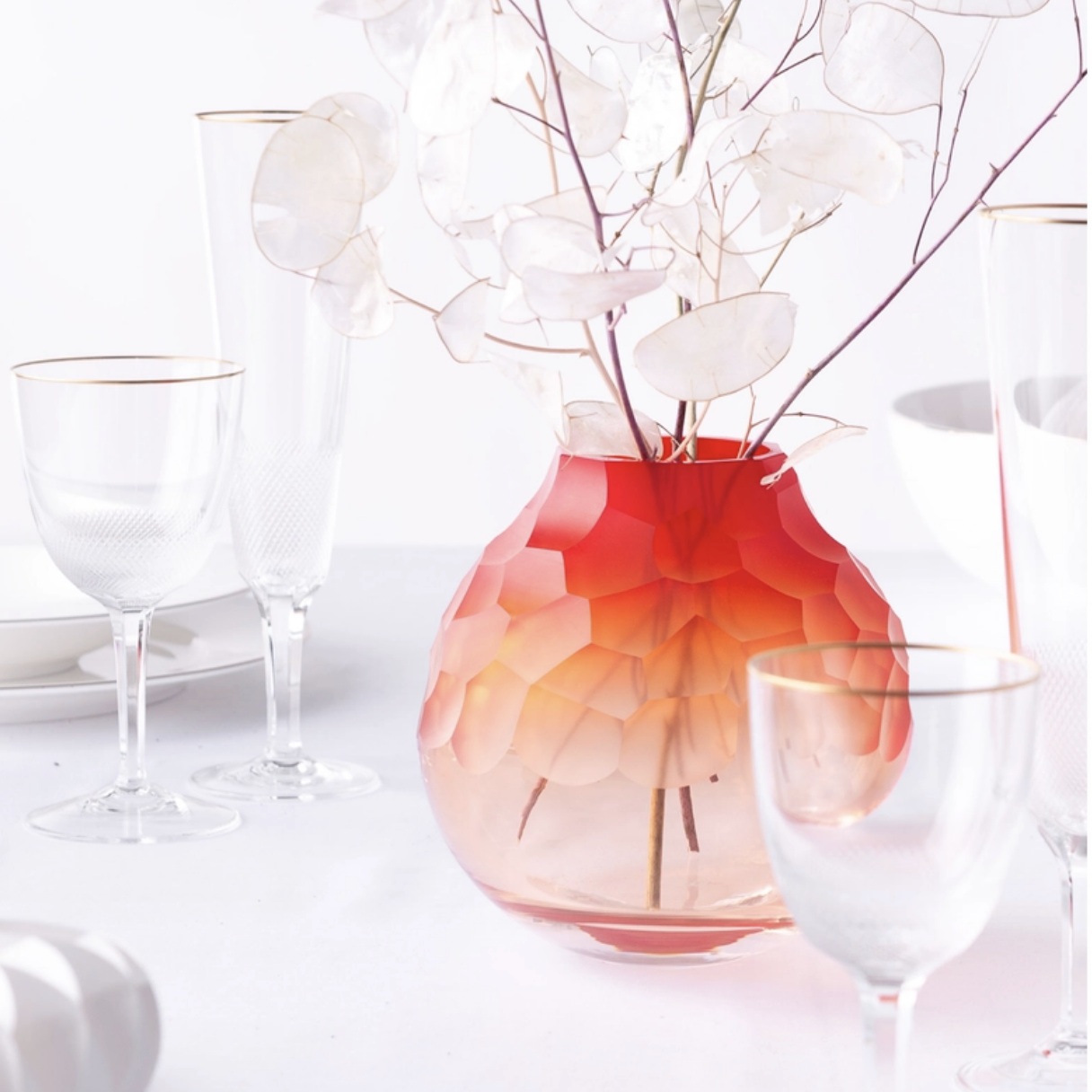 Moser Dotty Vase, Coral Red, 15cm — view 4