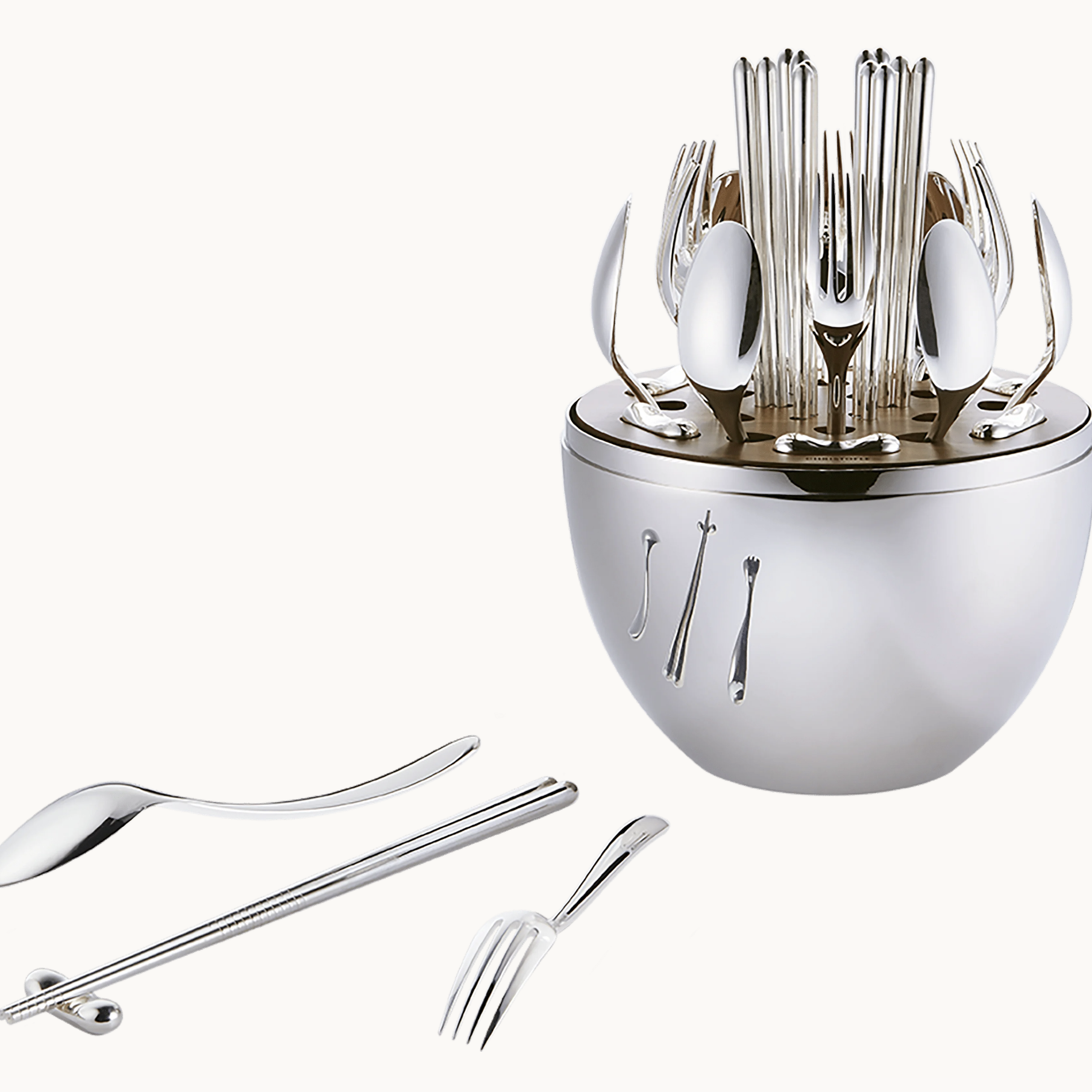 Christofle MOOD Asia 24-piece Flatware Set, Silver-Plated