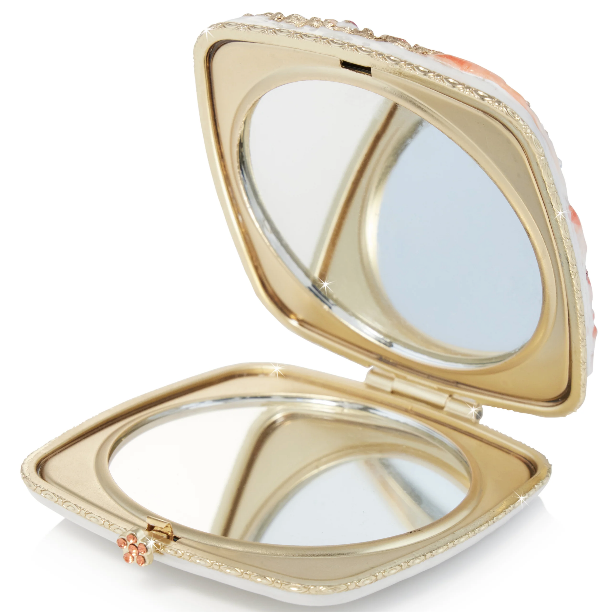 Jay Strongwater Lily Floral Flamingo Compact — view 2