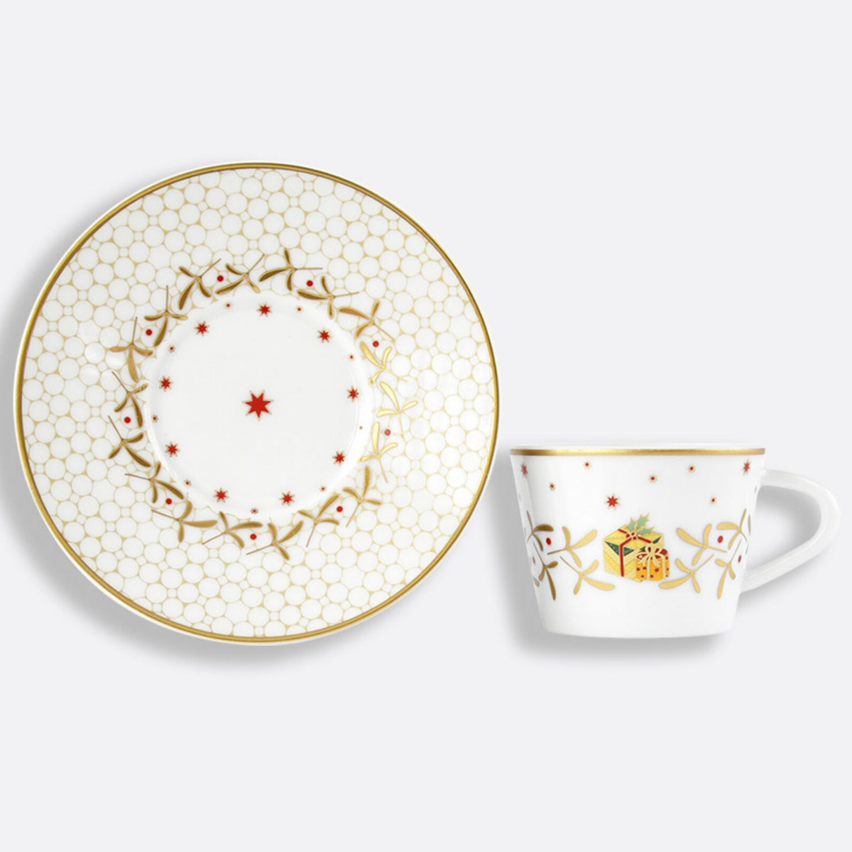 Bernardaud Noël Espresso Cup and Saucer, set of 4