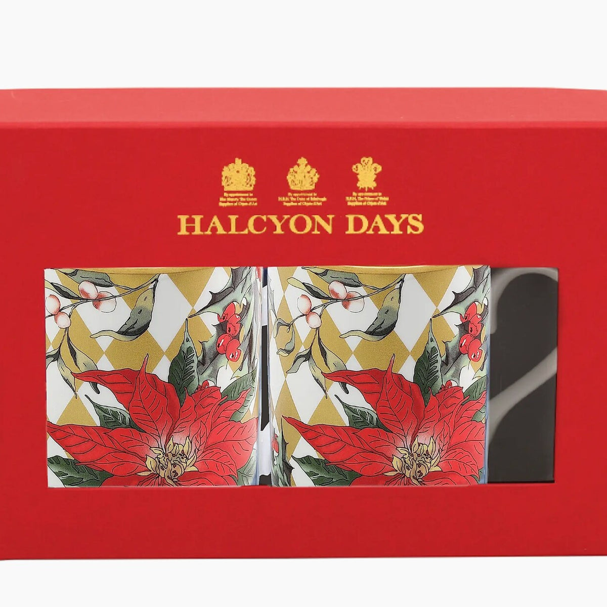 Halcyon Days Parterre Gold with Poinsettia Mugs, Set of 2 — view 2