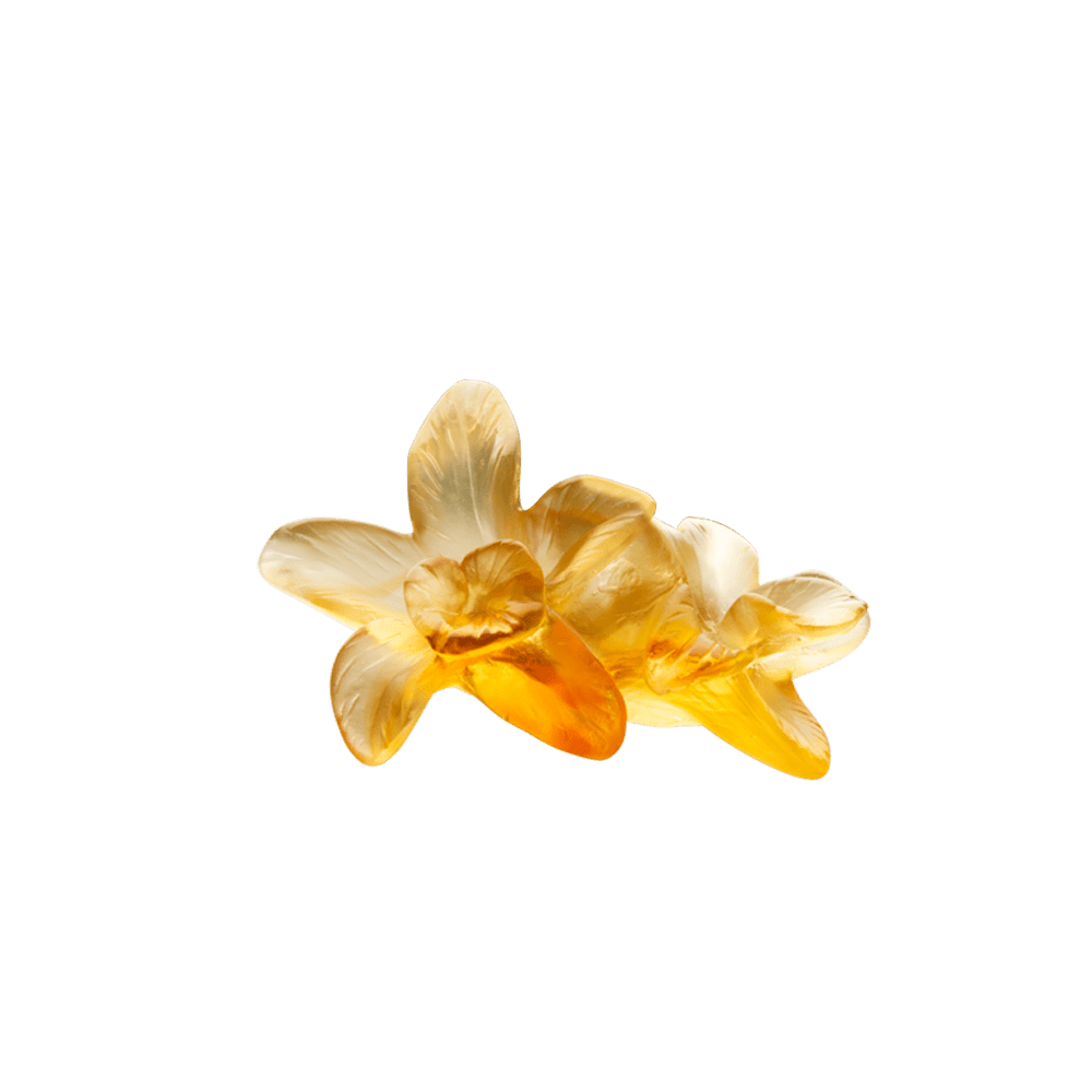 Daum Tressage Decorative Flower Sculpture, handcrafted Daum crystal