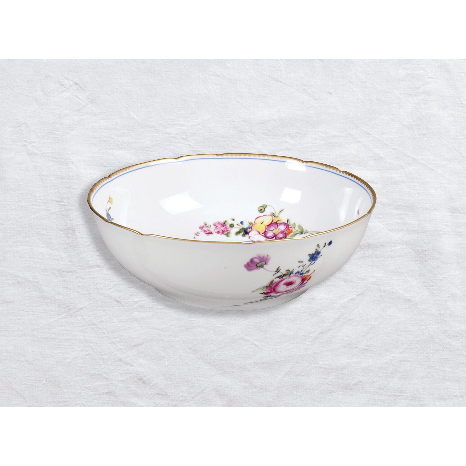 Bernardaud Salad bowl 57 oz 10", Limoges porcelain, A la Reine collection, on a white background