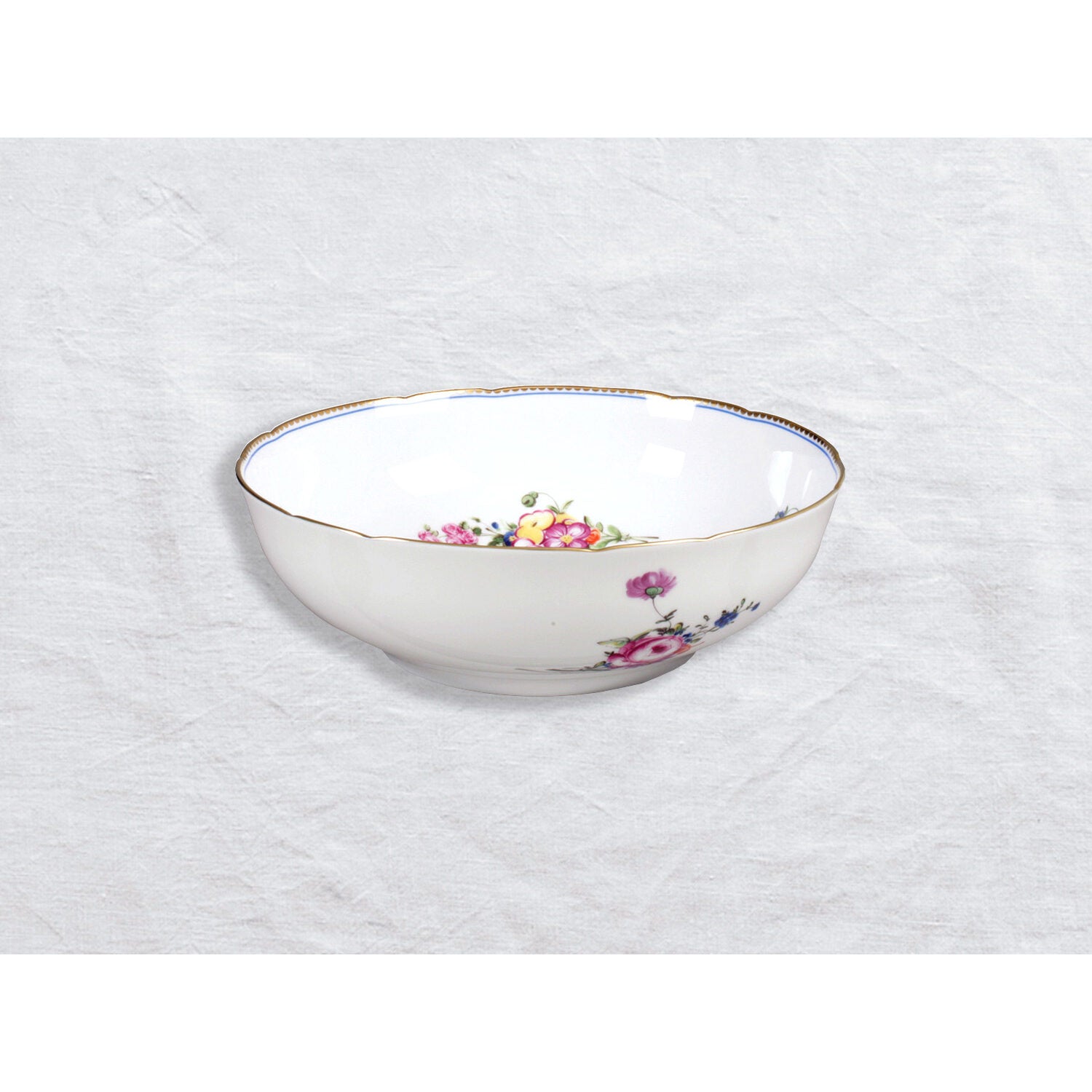 Bernardaud Salad bowl 9", Limoges porcelain, A la Reine collection, on a white background