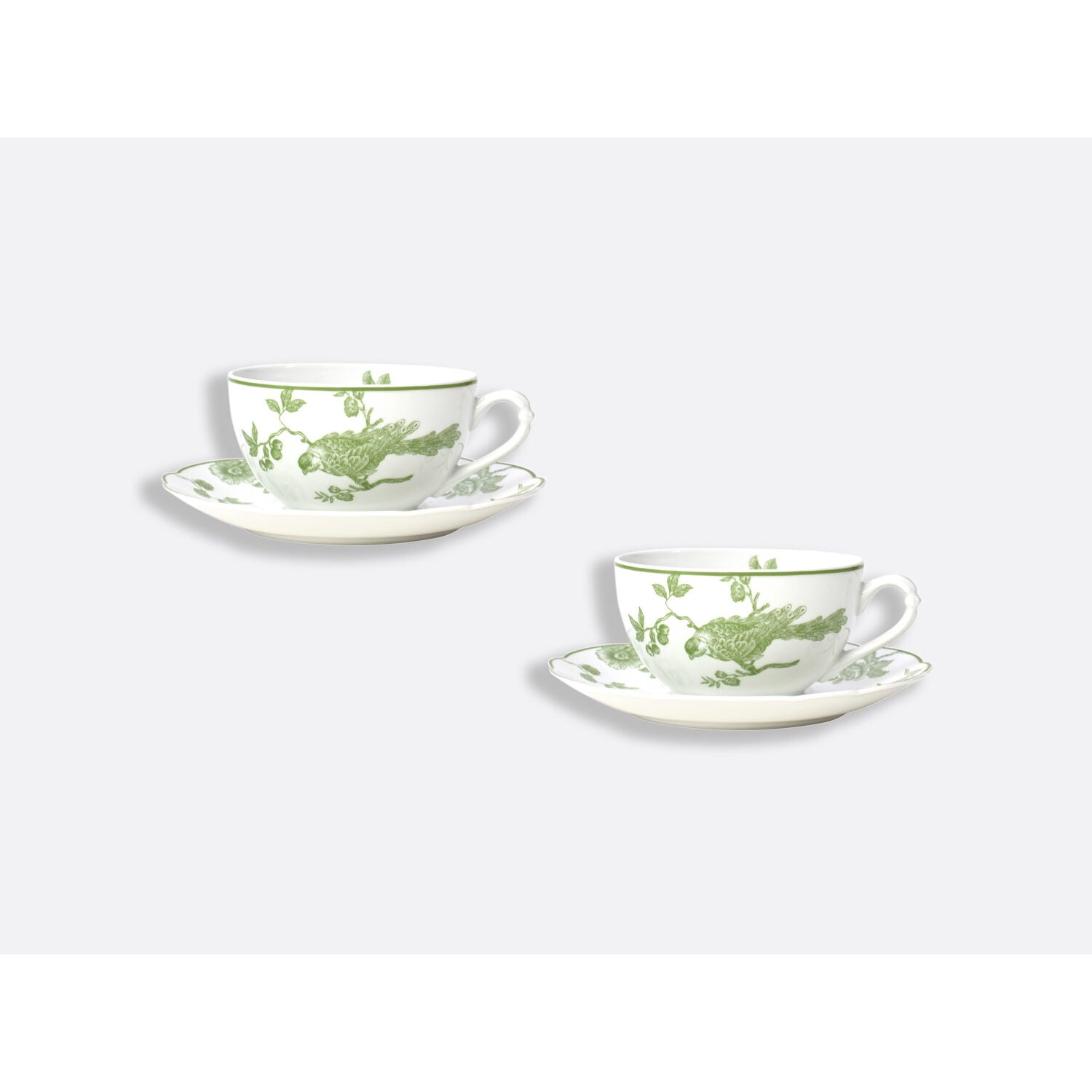 Bernardaud Breakfast cup and saucer 8.5 oz, Limoges porcelain, Albertine collection, detail view