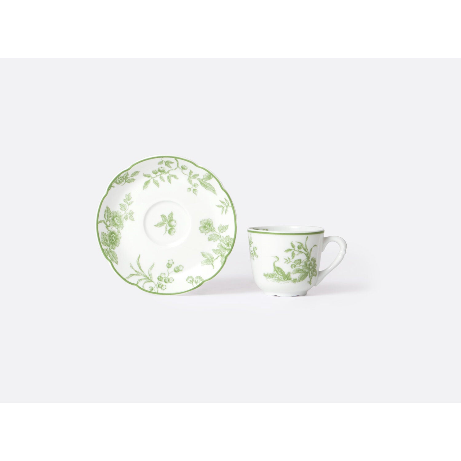 Bernardaud Moka cup and saucer gift box 2 oz, Limoges porcelain, Albertine collection, detail view