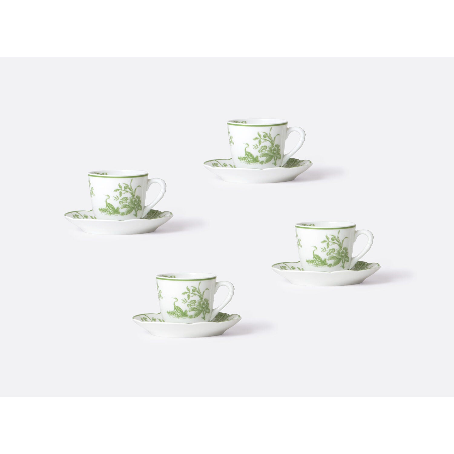 Bernardaud Moka cup and saucer gift box 2 oz, Limoges porcelain, Albertine collection, detail view
