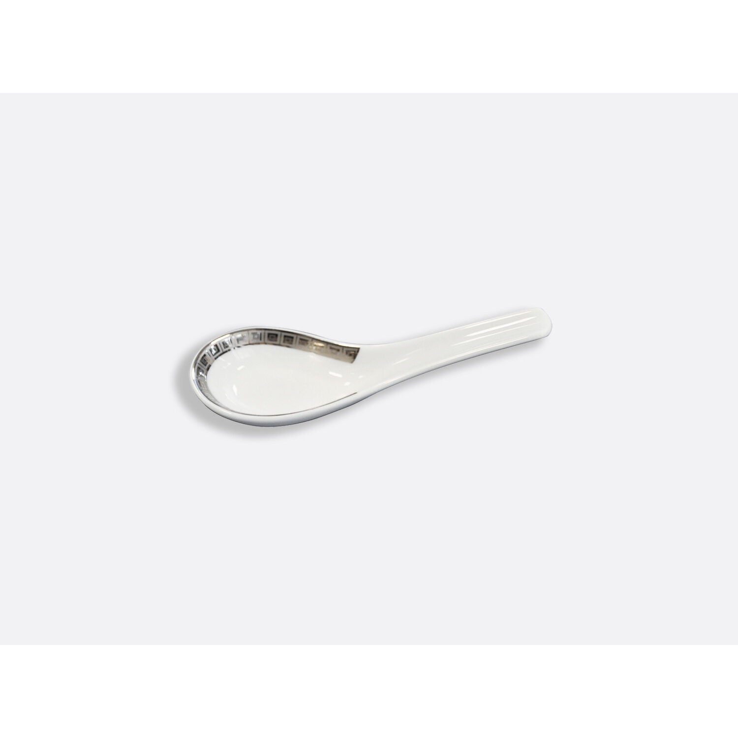 Bernardaud Chinese spoon 6", Limoges porcelain, Athéna Platine collection, on a white background