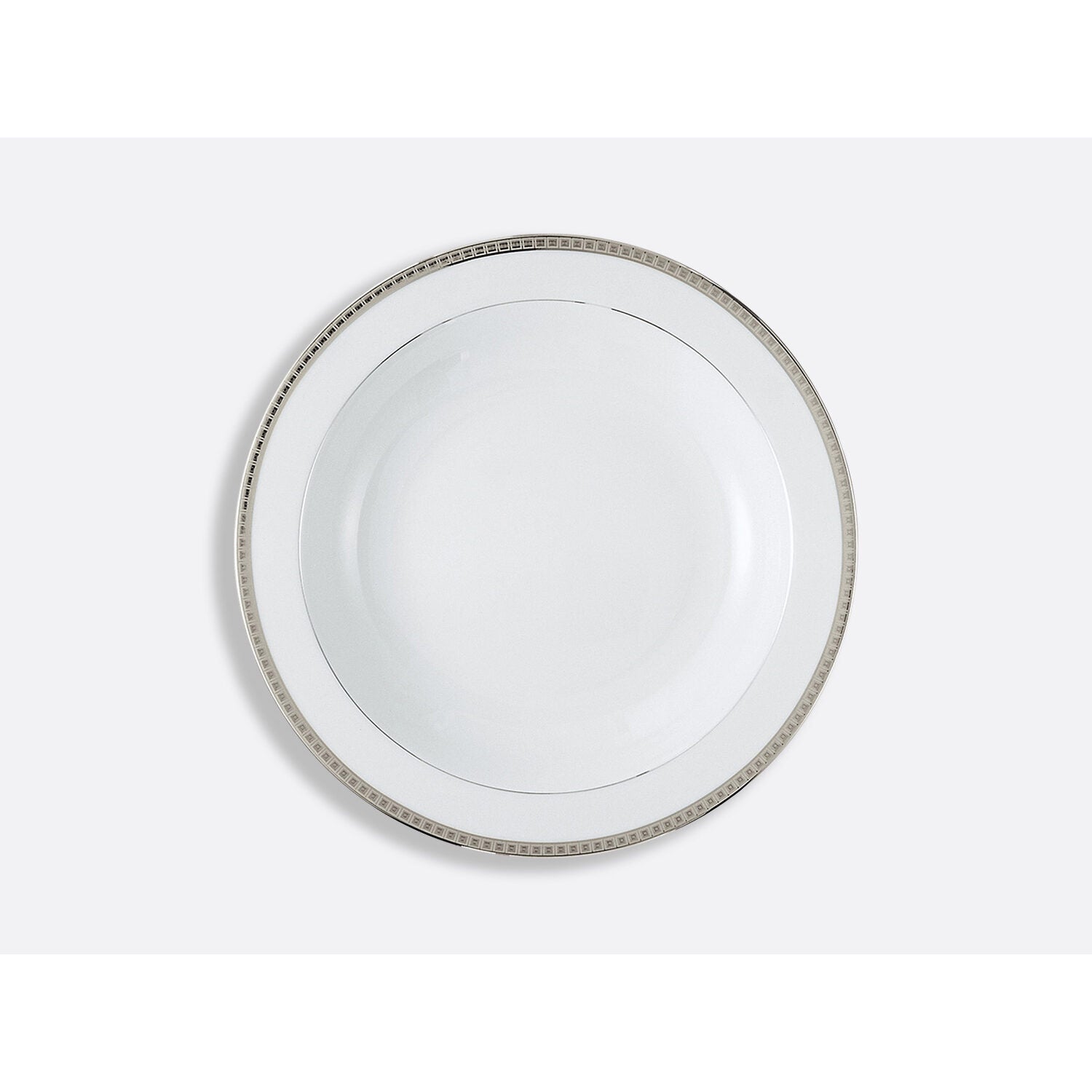 Bernardaud Deep round dish 11.5", Limoges porcelain, Athéna Platine collection, on a white background