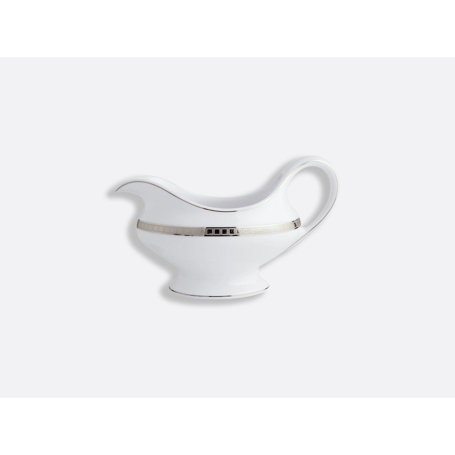 Bernardaud Gravy boat 8.5 oz, Limoges porcelain, Athéna Platine collection, on a white background