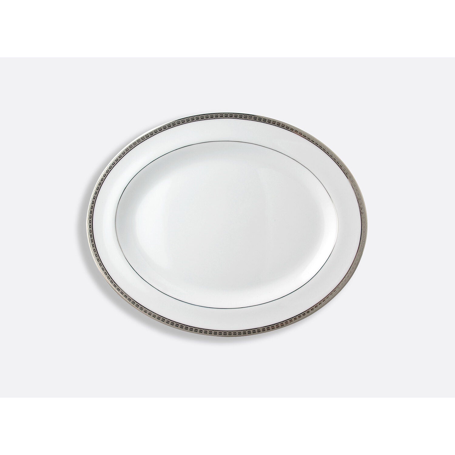 Bernardaud Oval platter 13", Limoges porcelain, Athéna Platine collection, on a white background