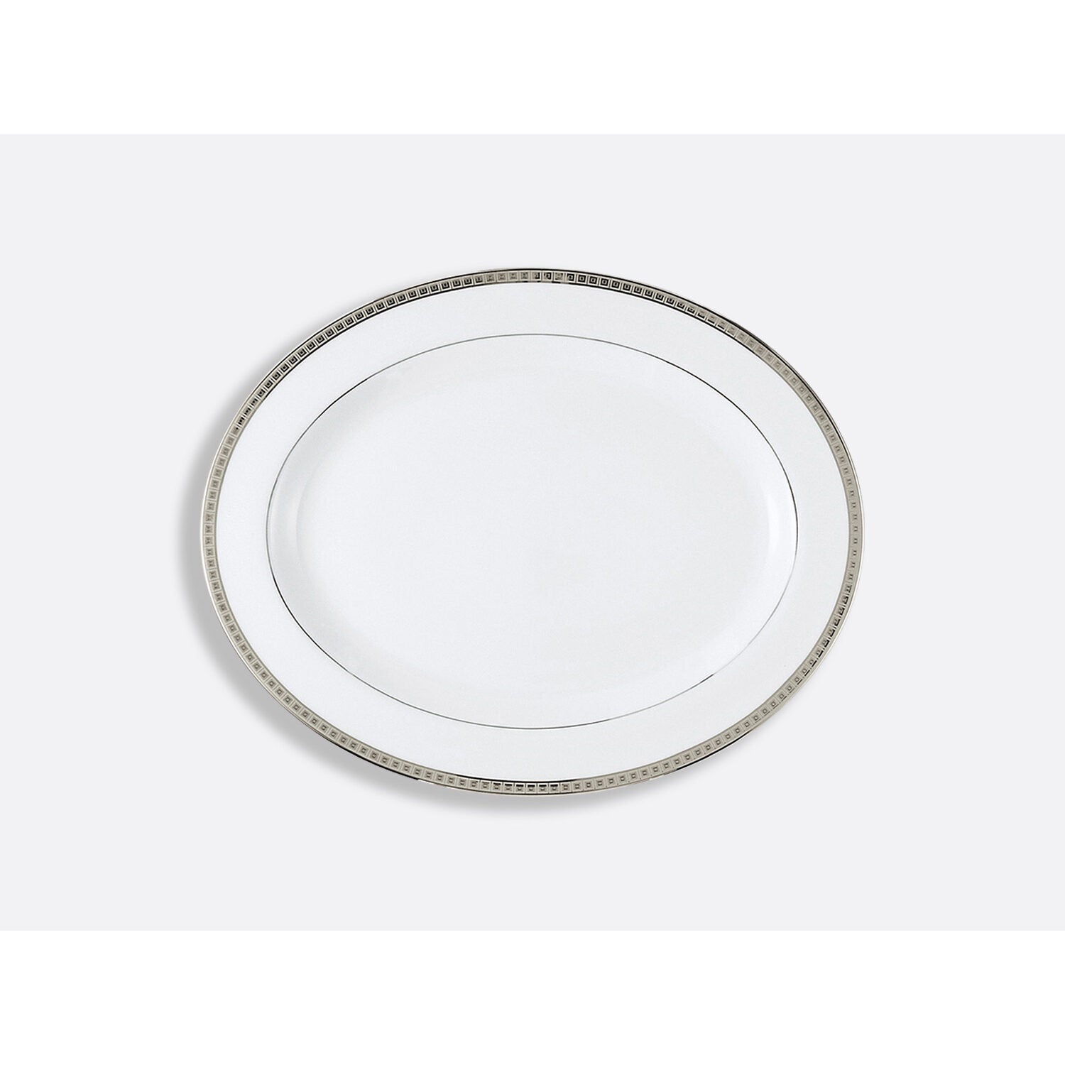 Bernardaud Oval platter 15", Limoges porcelain, Athéna Platine collection, on a white background