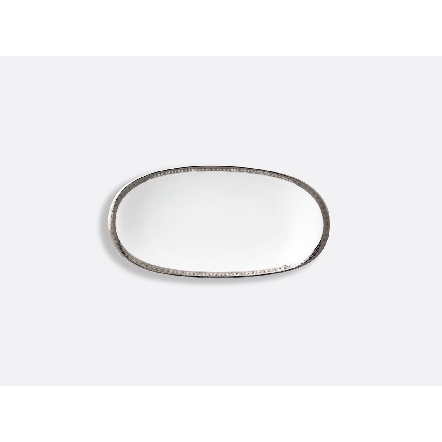 Bernardaud Relish dish 9" x 5", Limoges porcelain, Athéna Platine collection, on a white background