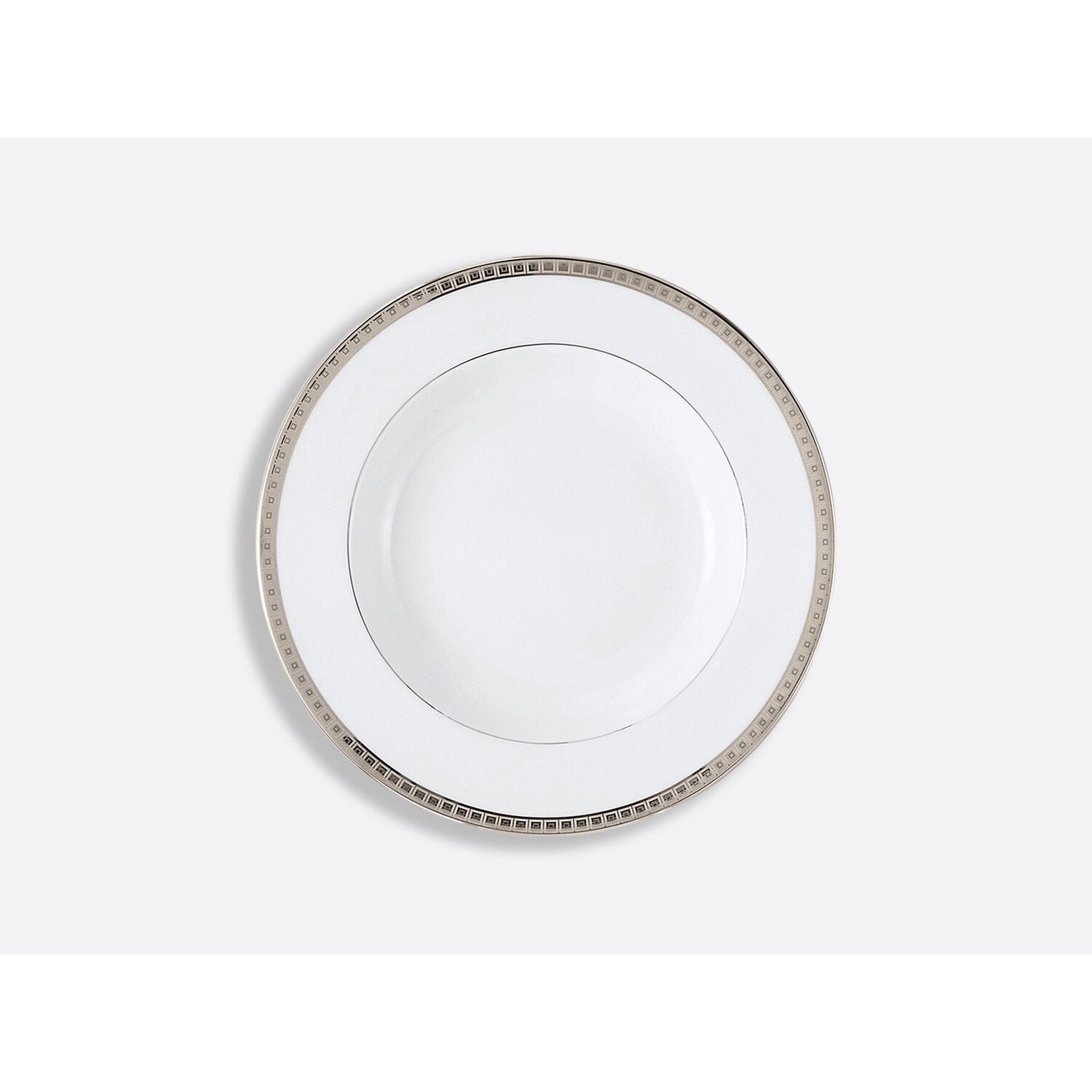 Bernardaud Rim soup 9", Limoges porcelain, Athéna Platine collection, on a white background