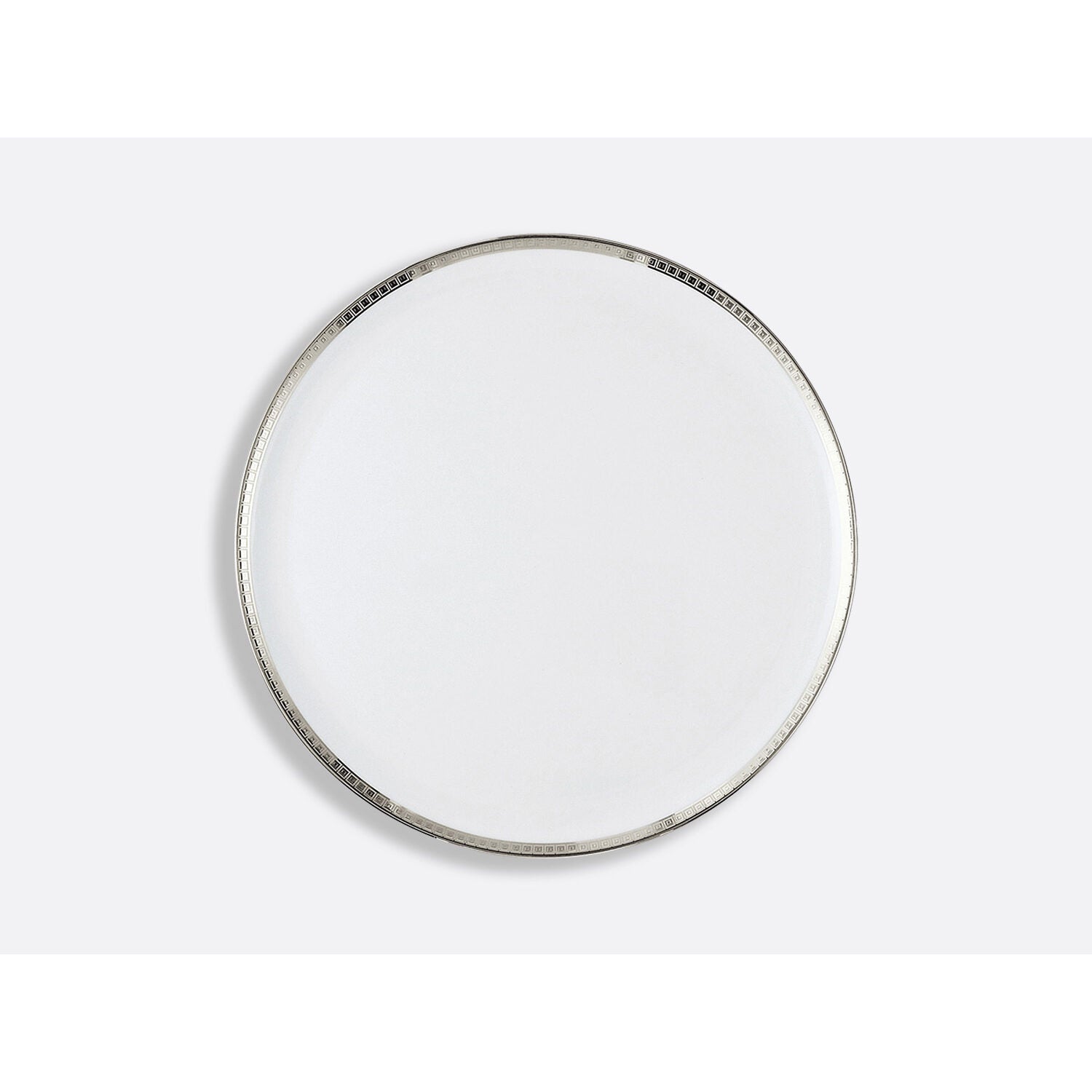 Bernardaud Round tart platter 13", Limoges porcelain, Athéna Platine collection, on a white background
