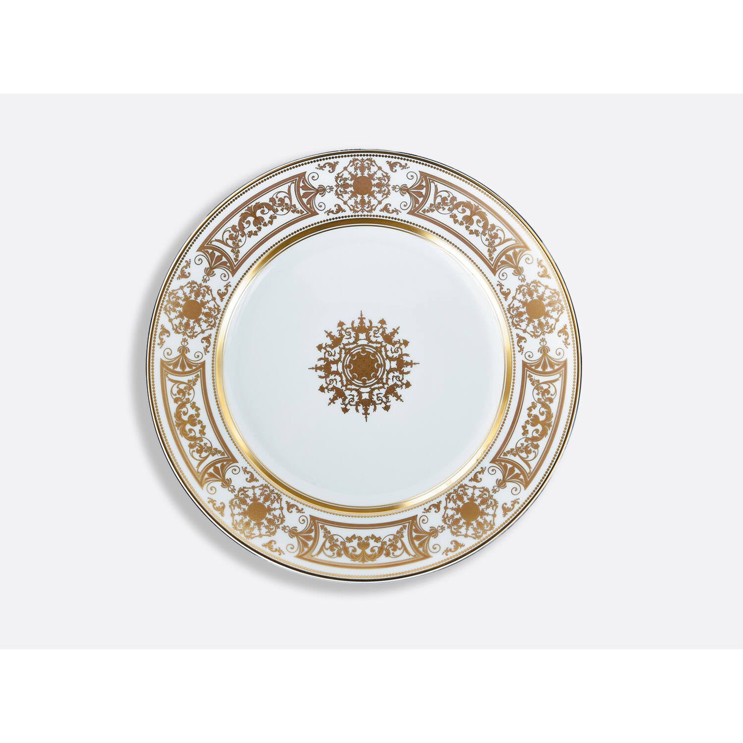 Bernardaud Dinner plate 10.5", Limoges porcelain, Aux Rois Or collection, on a white background