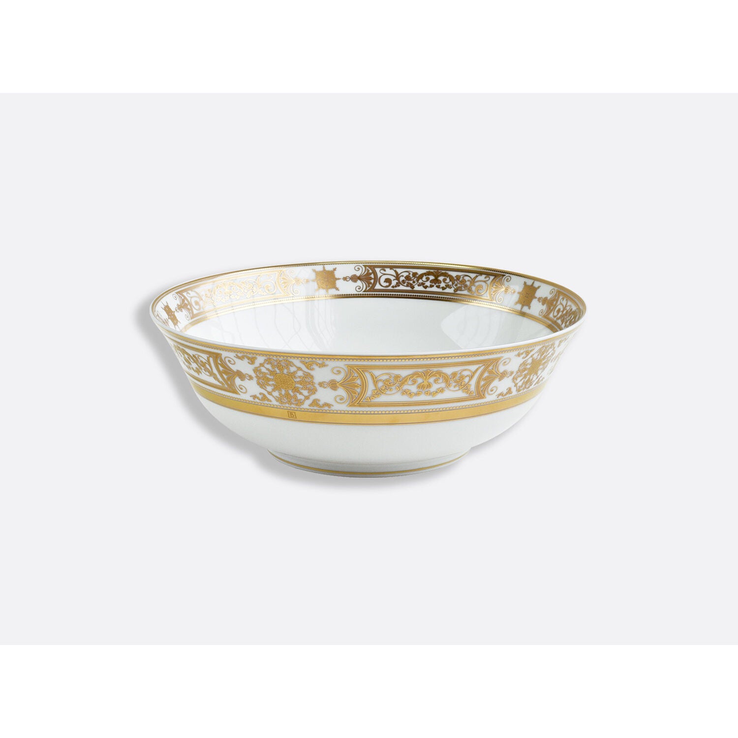 Bernardaud Salad bowl 57 oz 10", Limoges porcelain, Aux Rois Or collection, on a white background