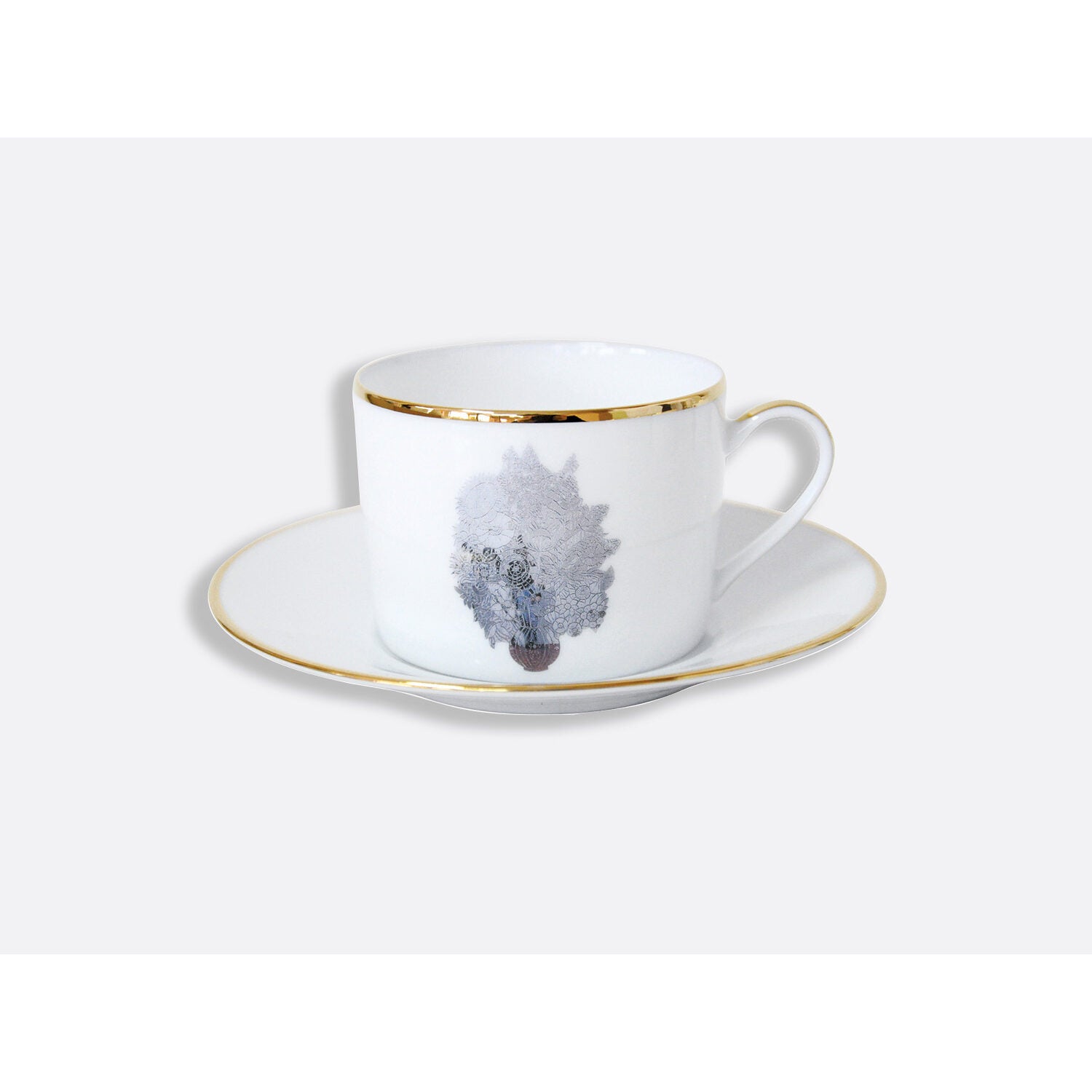 Bernardaud Gift box set of 6 tea cups 3 oz and saucers, Limoges porcelain, Banality Series - Jeff Koons collection, detail view