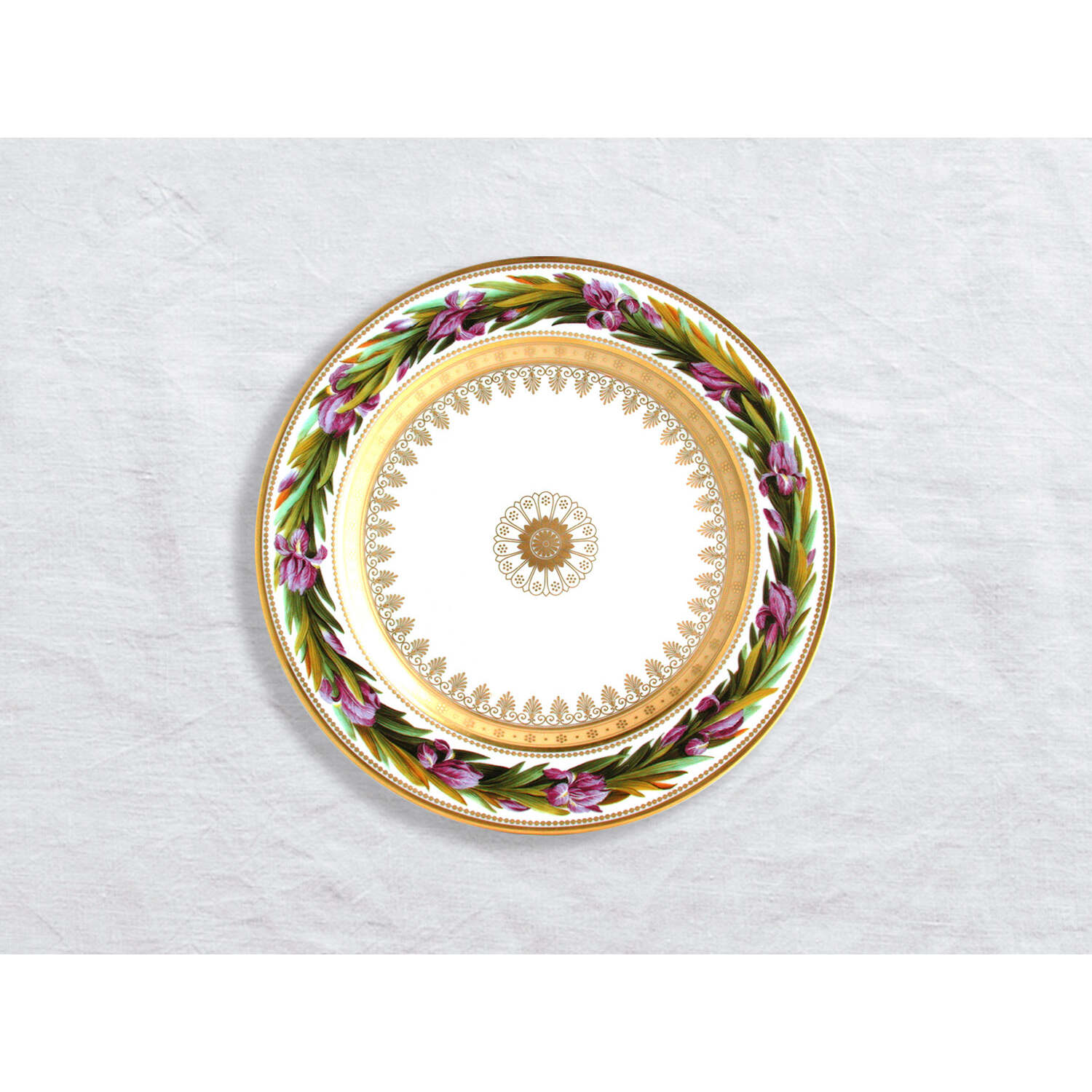 Bernardaud Salad plate Iris 8.5", Limoges porcelain, Botanique collection, on a white background