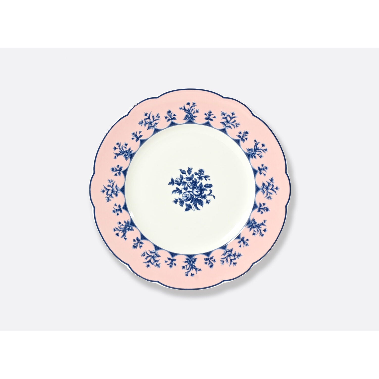 Bernardaud Salad plate 8.5" Pink in Pink, Limoges porcelain, Chateaubriand Couleur collection, on a white background