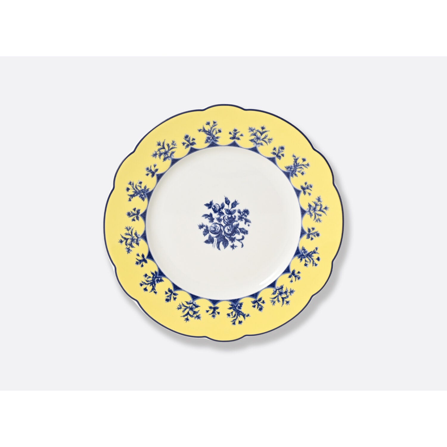Bernardaud Salad plate 8.5" Yellow in Yellow, Limoges porcelain, Chateaubriand Couleur collection, on a white background