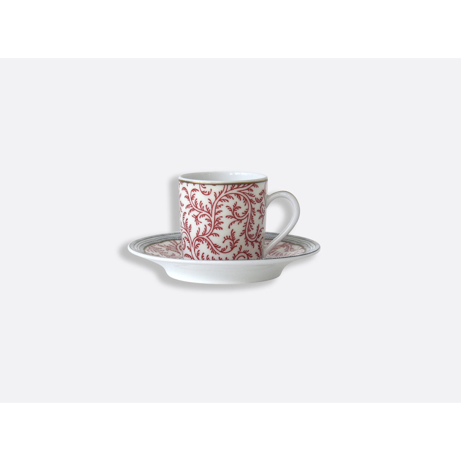 Bernardaud Set of moka cups and saucers 1.7 oz, Limoges porcelain, Collection Braquenié collection, detail view