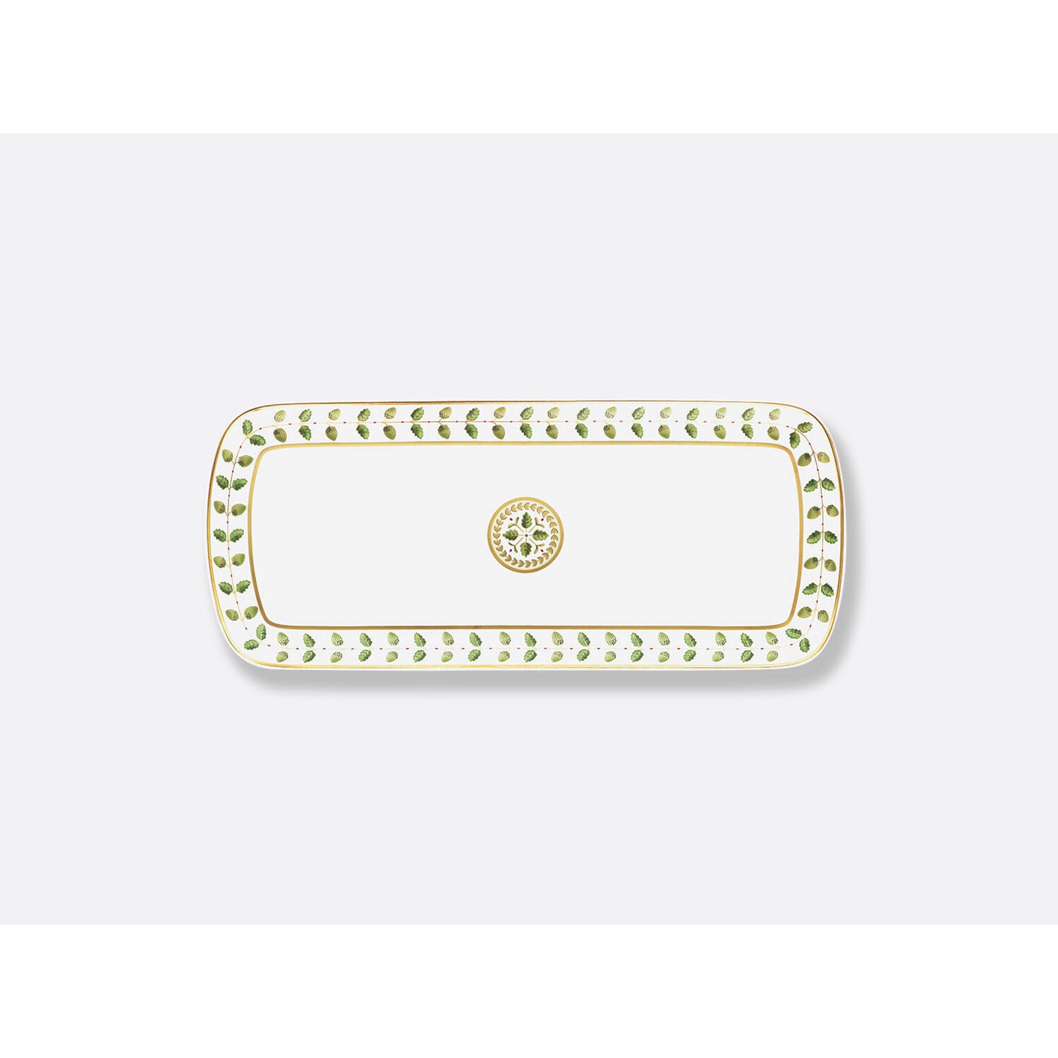 Bernardaud Cake platter rectangular 15", Limoges porcelain, Constance collection, on a white background