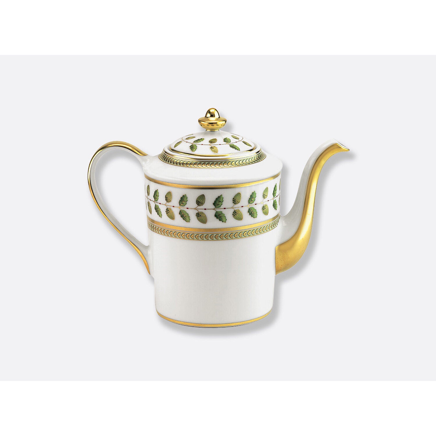 Bernardaud Coffee pot 12 cups 34 oz, Limoges porcelain, Constance collection, on a white background