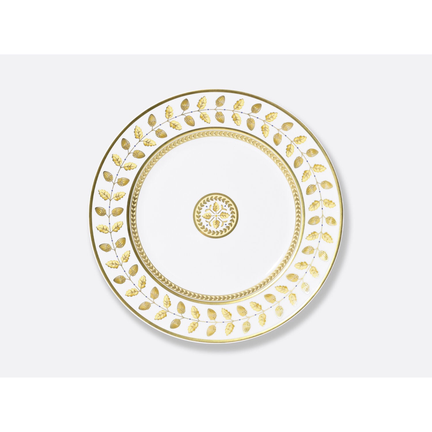Bernardaud Dinner plate 10.5", Limoges porcelain, Constance Jaune collection, on a white background