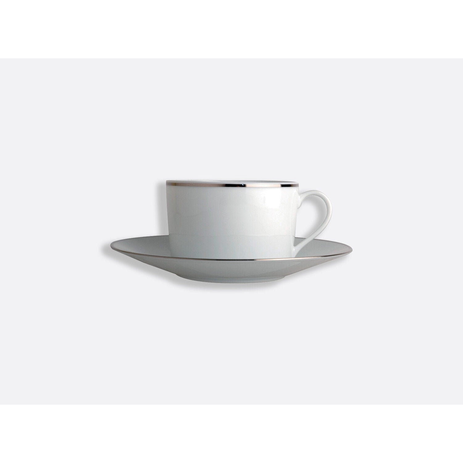 Bernardaud Tea cup and saucer gift box - 5 Oz, Limoges porcelain, Cristal collection, detail view
