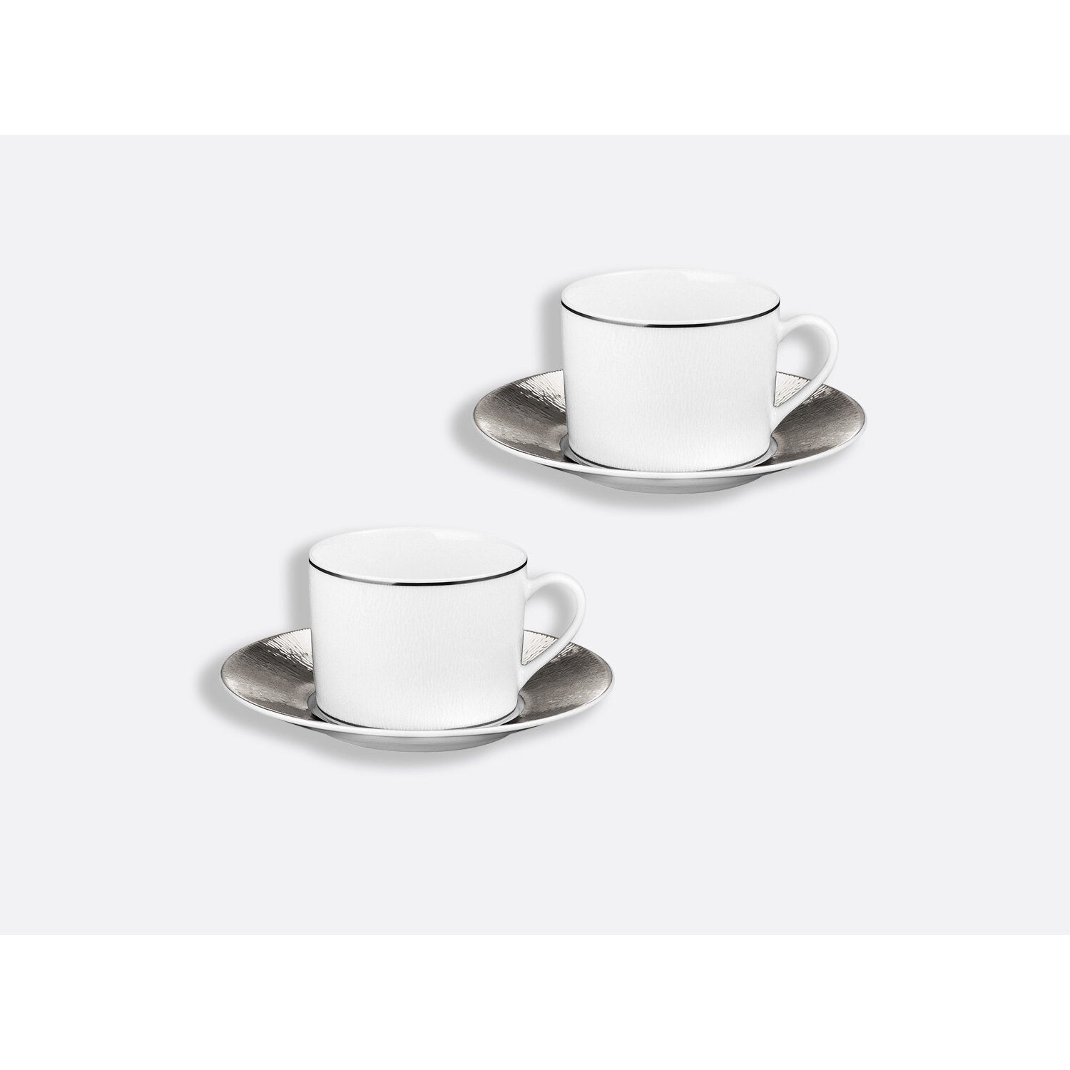 Bernardaud Tea cup and saucer gift box - 5 Oz, Limoges porcelain, Dune collection, detail view