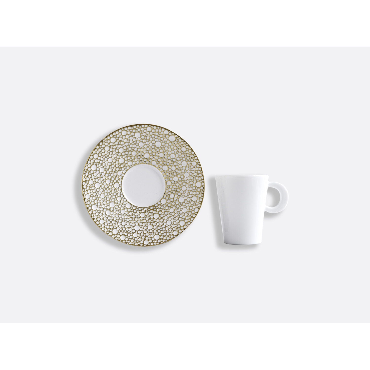 Bernardaud Espresso cup and saucer gift box - 2 oz, Limoges porcelain, Ecume Mordoré collection, detail view