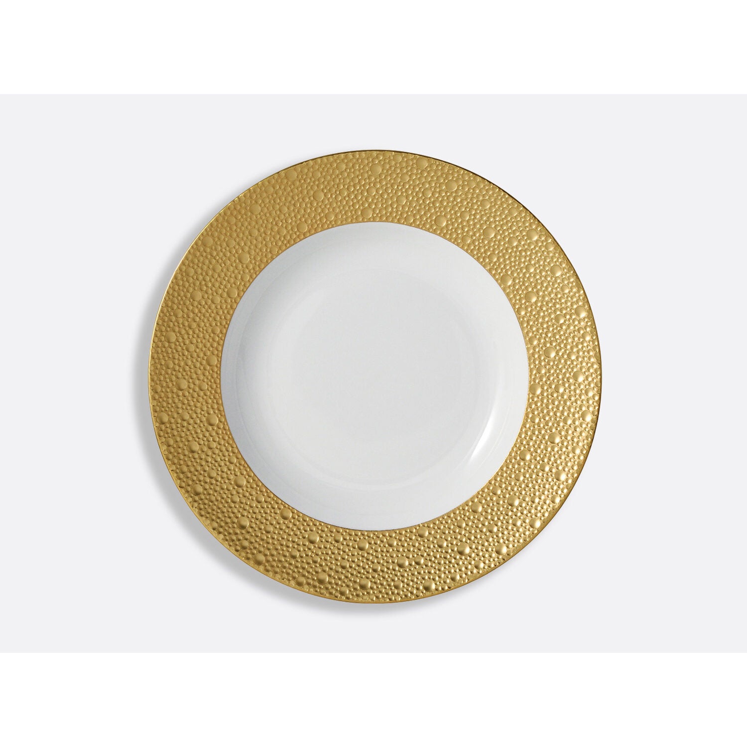 Bernardaud Large Rim soup 11.6", Limoges porcelain, Ecume Or collection, on a white background