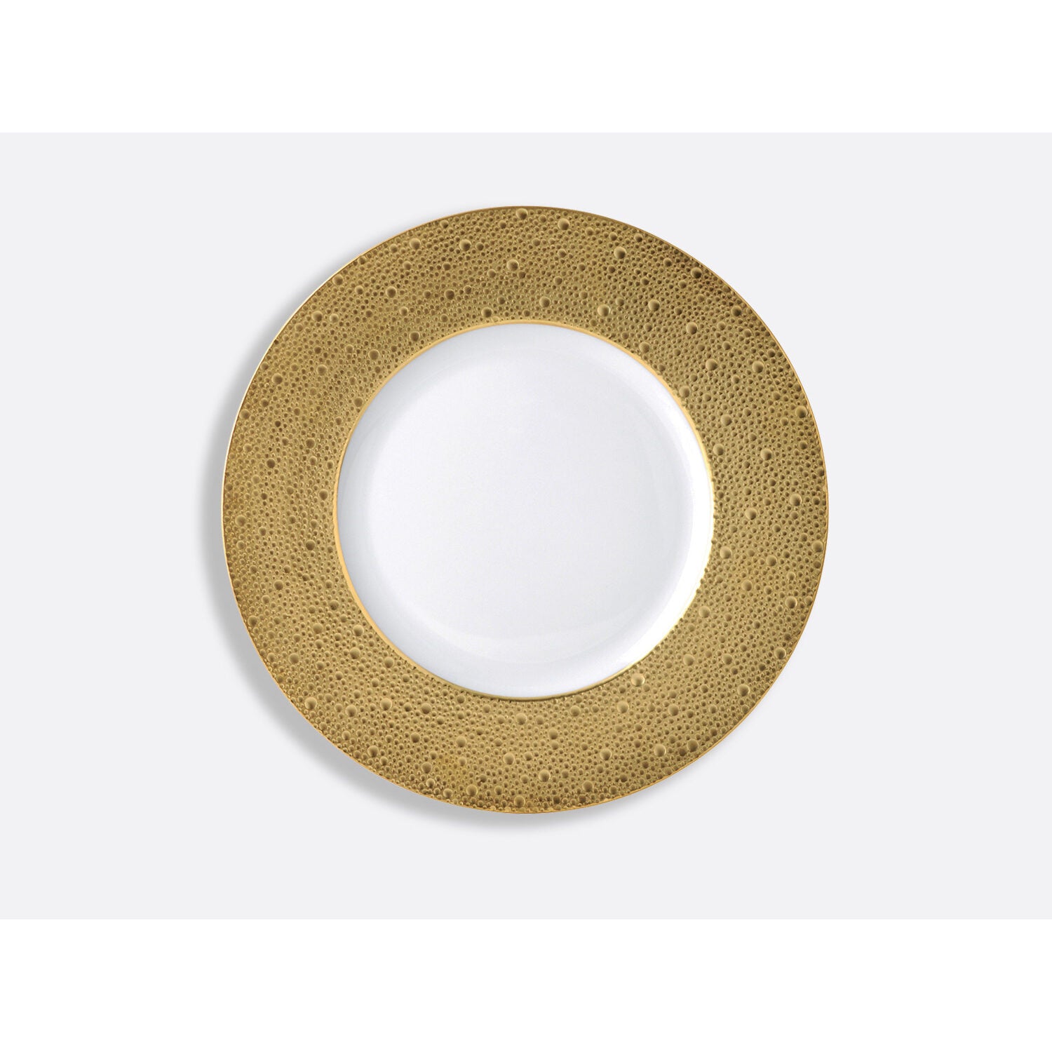 Bernardaud Plate 11.4 ", Limoges porcelain, Ecume Or collection, on a white background
