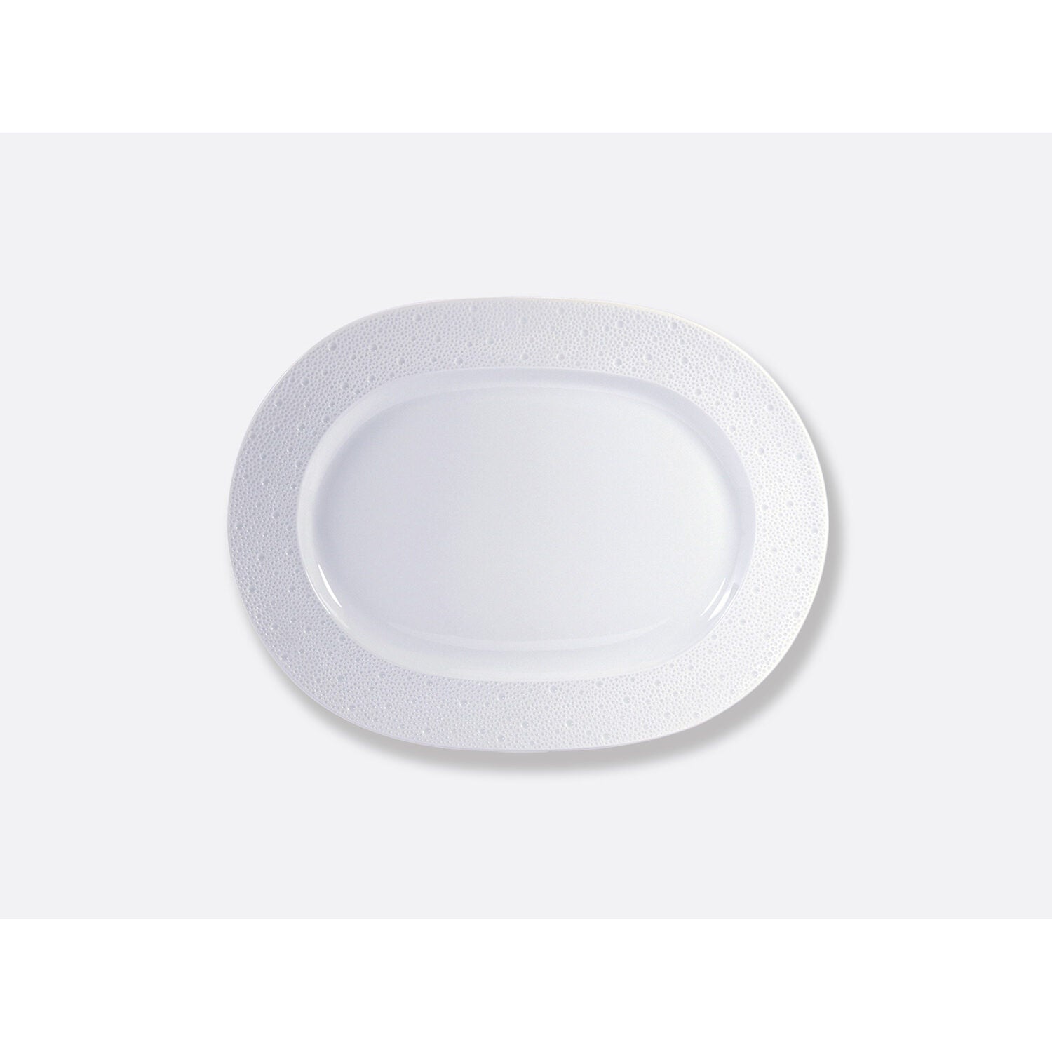 Bernardaud Oval platter 13.5", Limoges porcelain, Ecume collection, on a white background