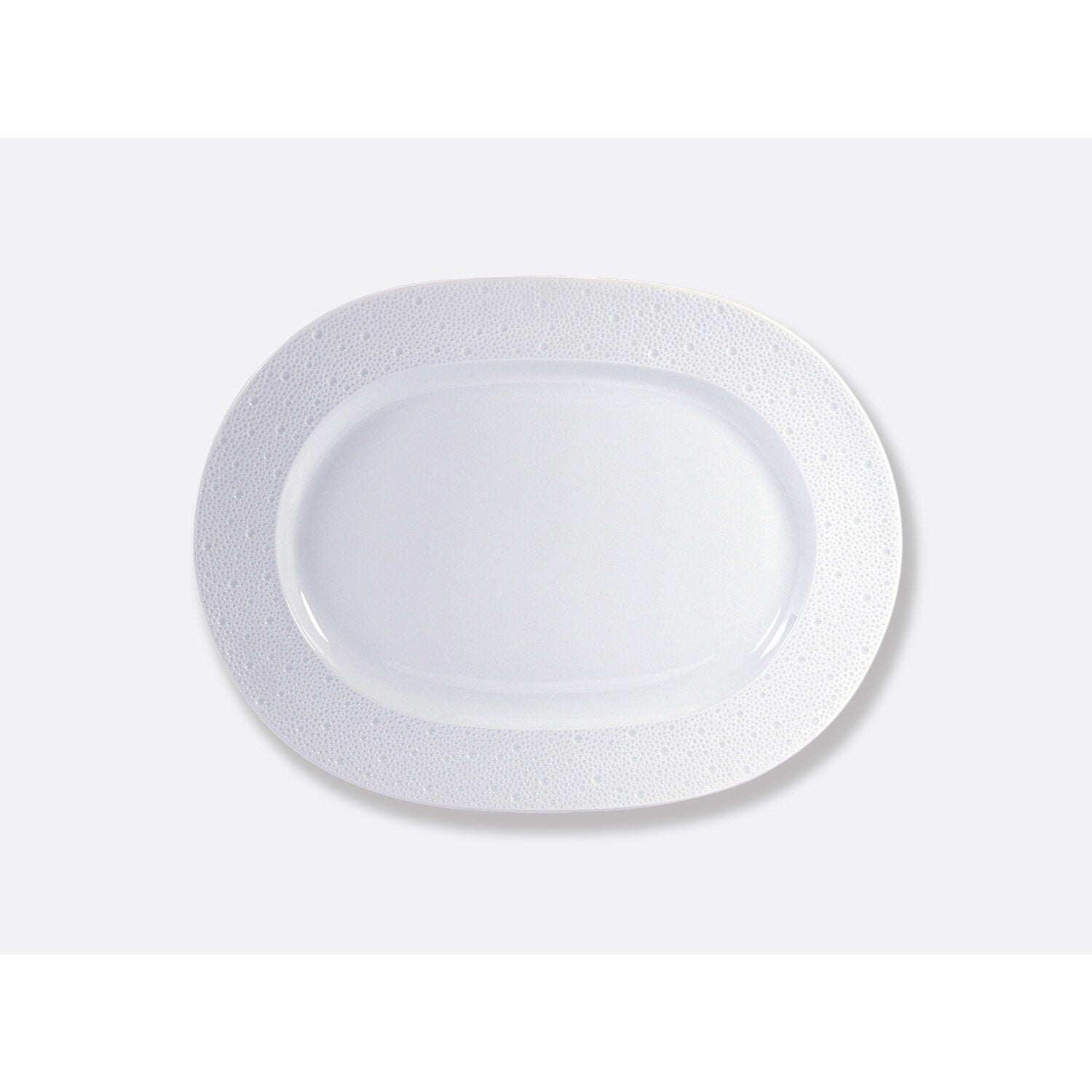 Bernardaud Oval platter 17", Limoges porcelain, Ecume collection, on a white background