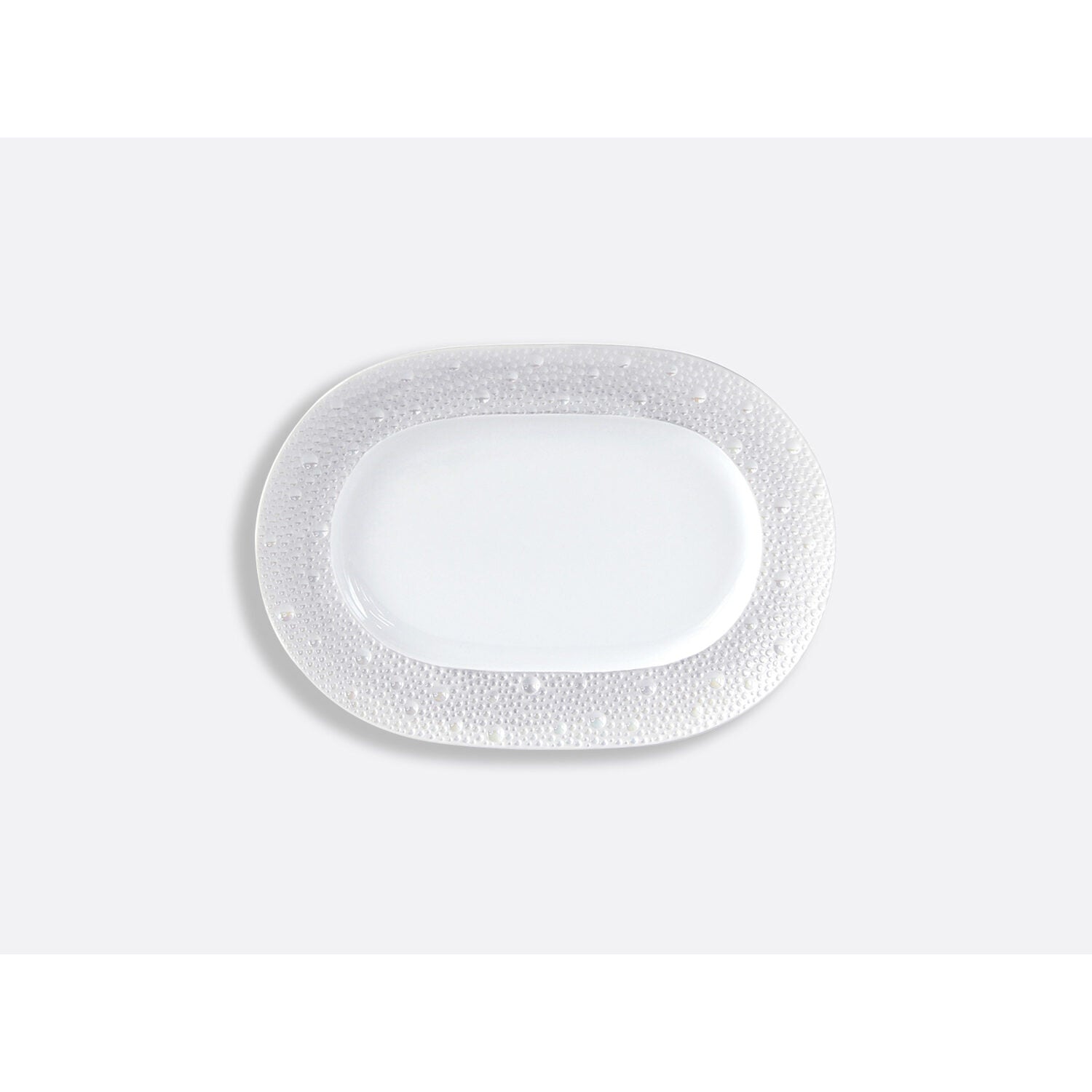 Bernardaud Relish dish, Limoges porcelain, Écume Perle collection, on a white background