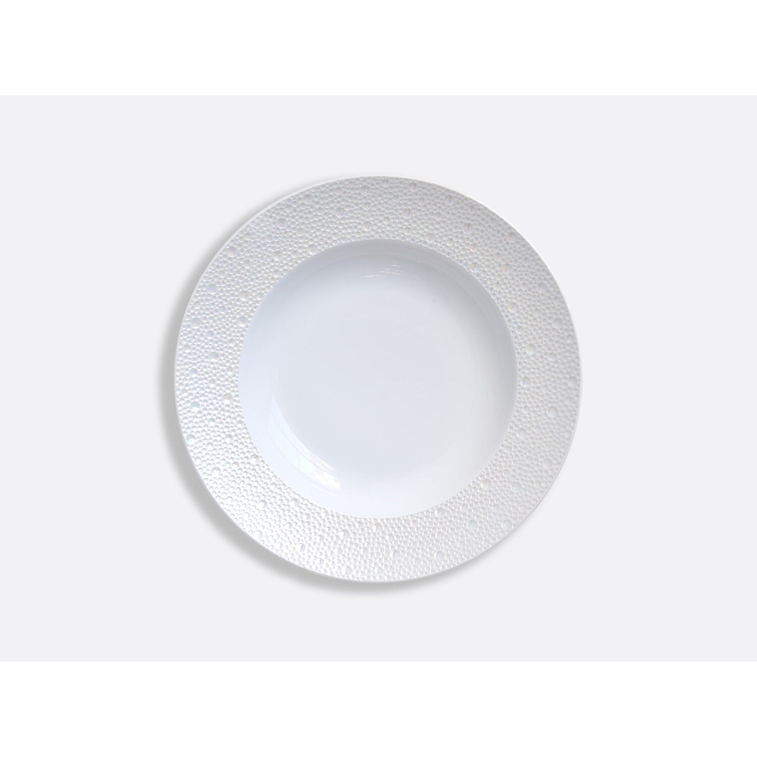 Bernardaud Rim soup 9", Limoges porcelain, Écume Perle collection, on a white background