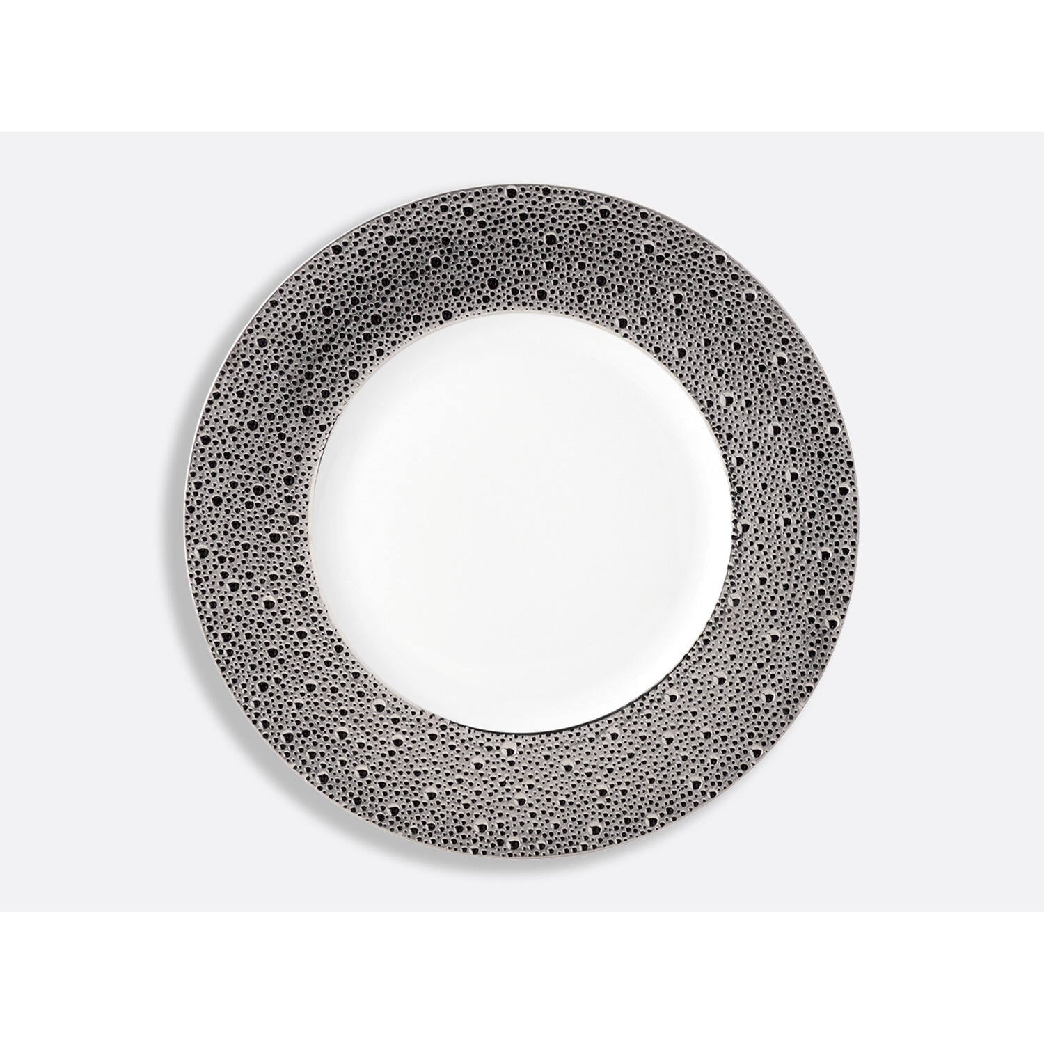 Bernardaud Service plate 12.5", Limoges porcelain, Ecume Platine collection, on a white background